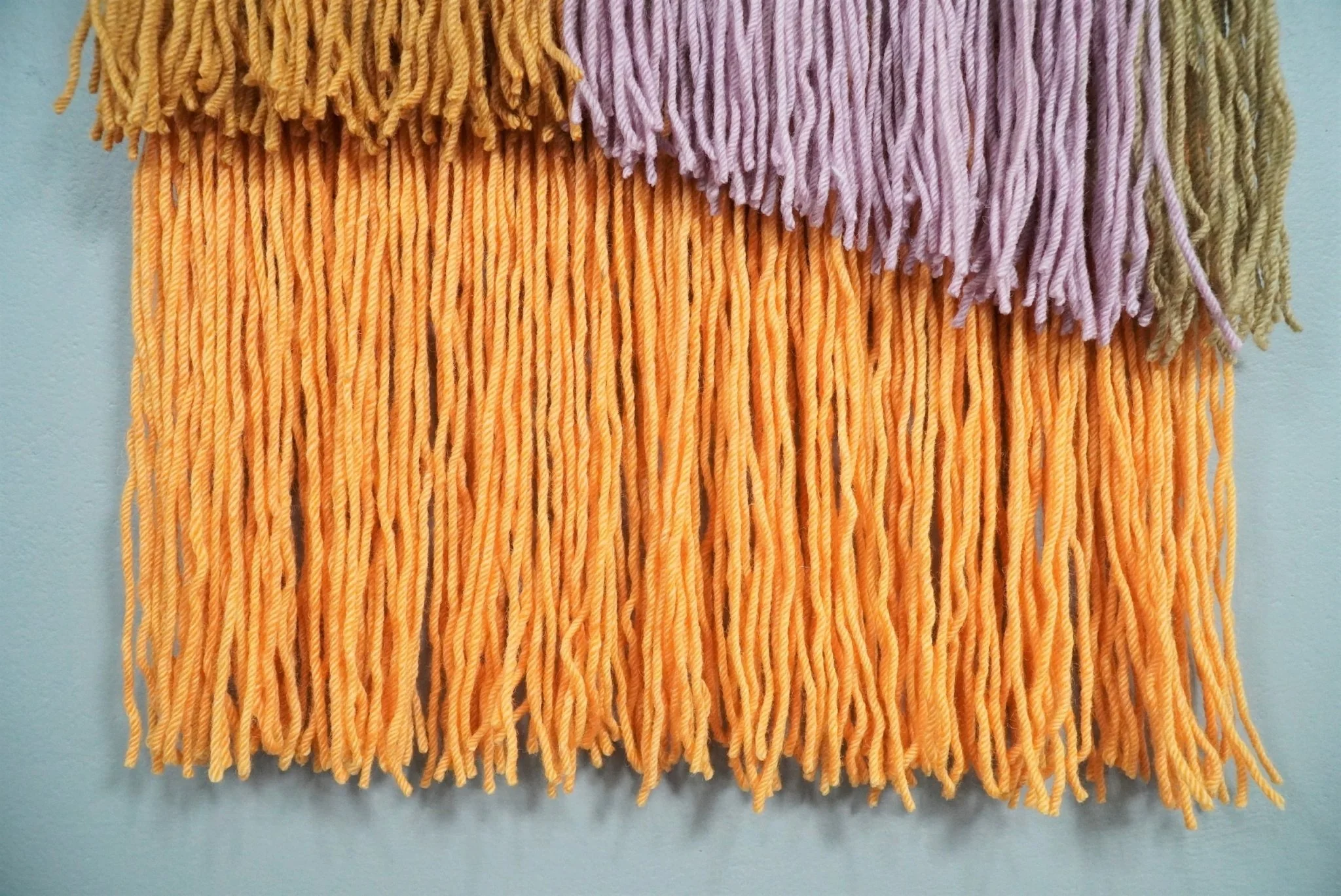 Hand Woven Wool Tapestry White, Blue and Gold Bohemian Modern Wall Hanging | WH12 - Image 3