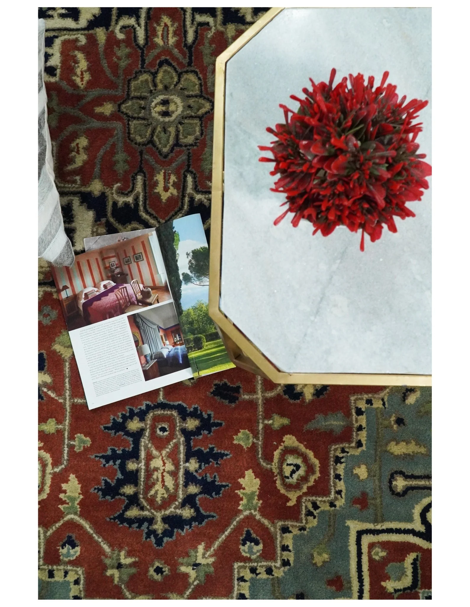Handmade 5x8 Rust and Blue made with fine wool Area Rug |  TRDCP11658 - Image 7
