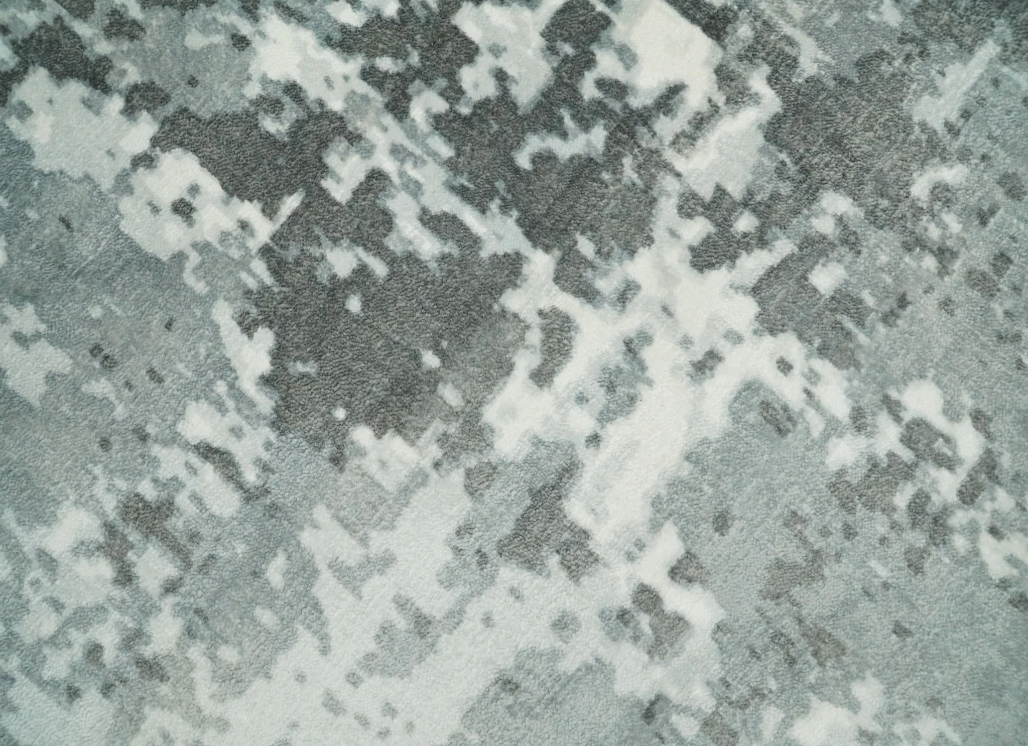 Handmade 8x10 Ivory, gray and Charcoal Blended Wool and Bamboo Silk Area Rug - Image 2
