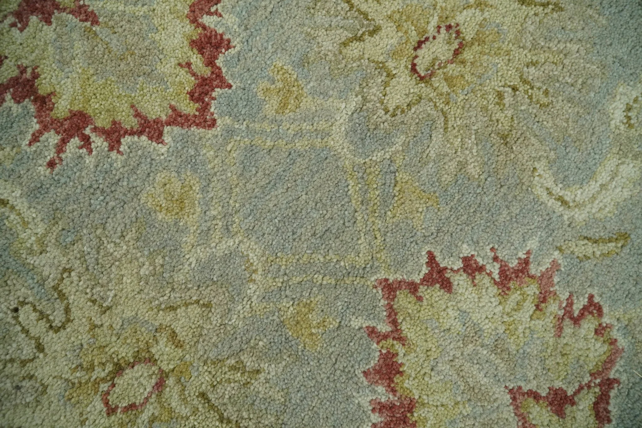 Handmade 8x10 Beige and Blue made with fine wool Area Rug |  TRDCP125810 - Image 3
