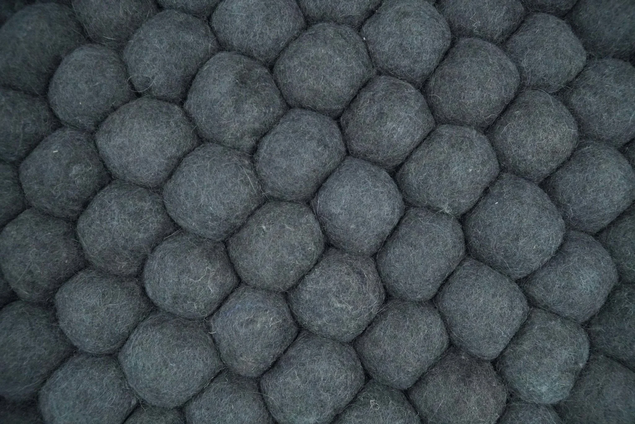 Handmade Felted Round Pebbles 2x3 Gray Charcoal 100% Wool Rug | PB1 - Image 3