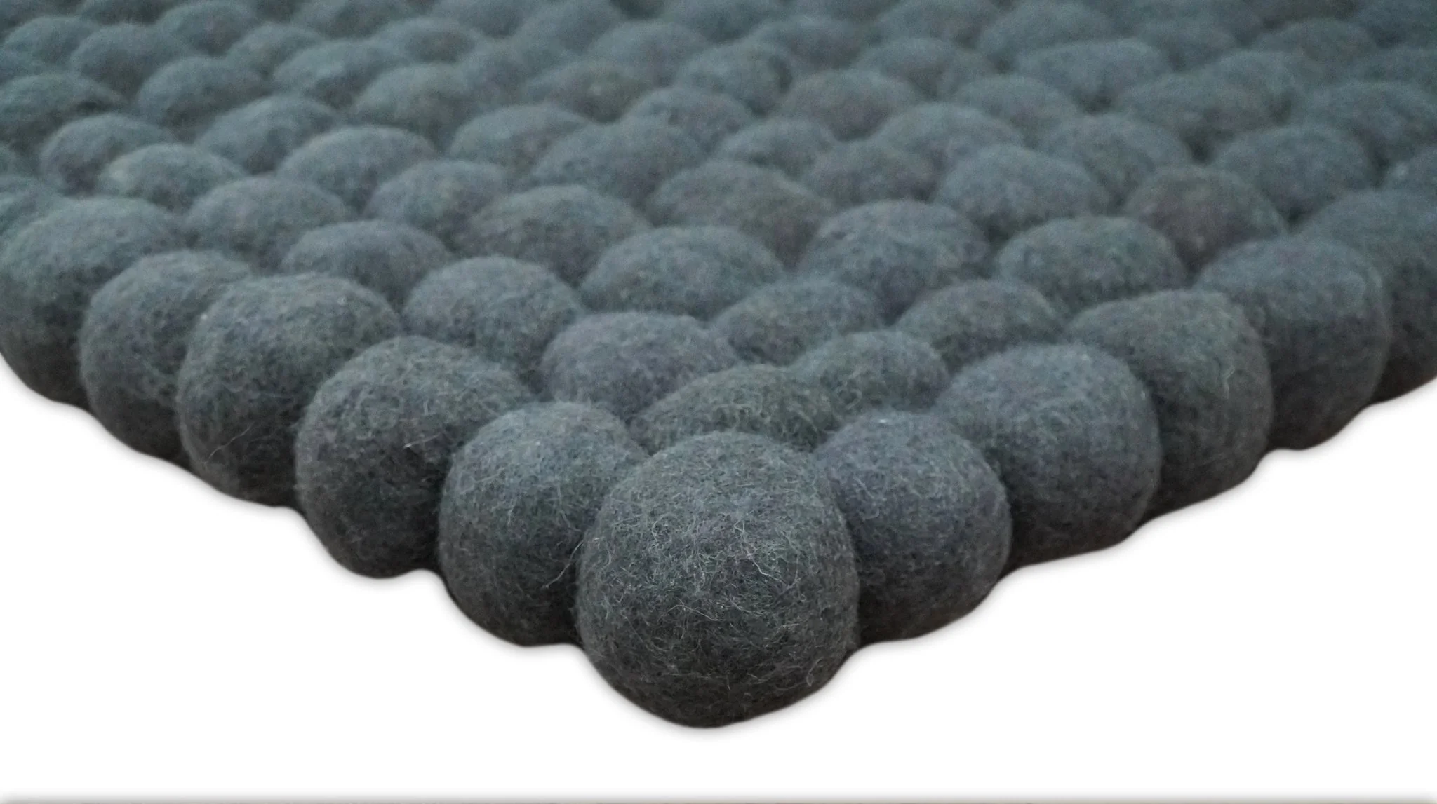 Handmade Felted Round Pebbles 2x3 Gray Charcoal 100% Wool Rug | PB1 - Image 5