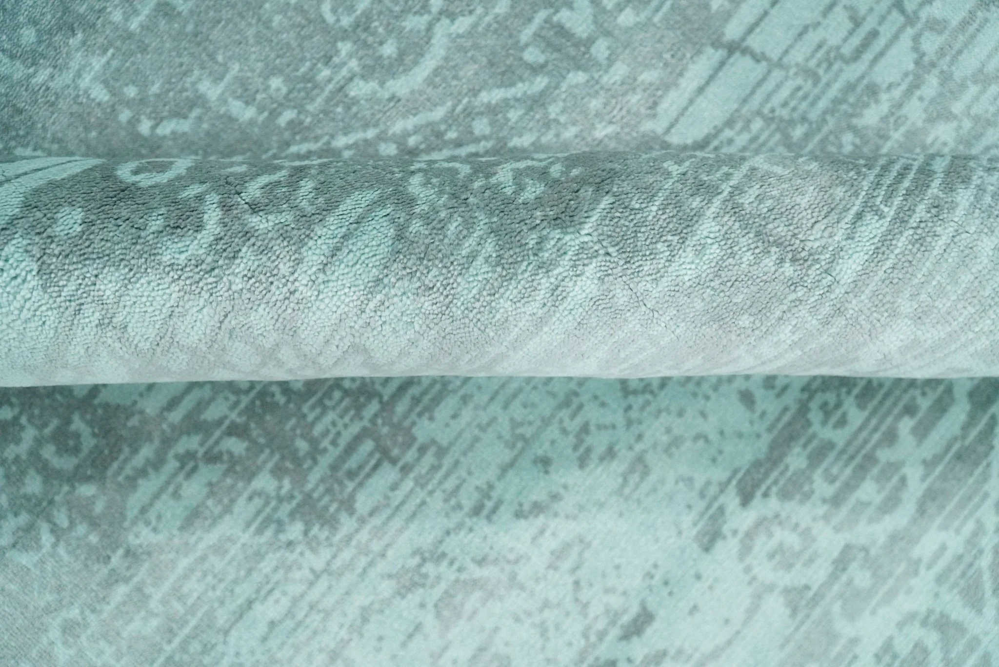 Handmade 6.8x9.10 Floral Blue Turquois Blended Wool and Bamboo Silk Area Rug - Image 7