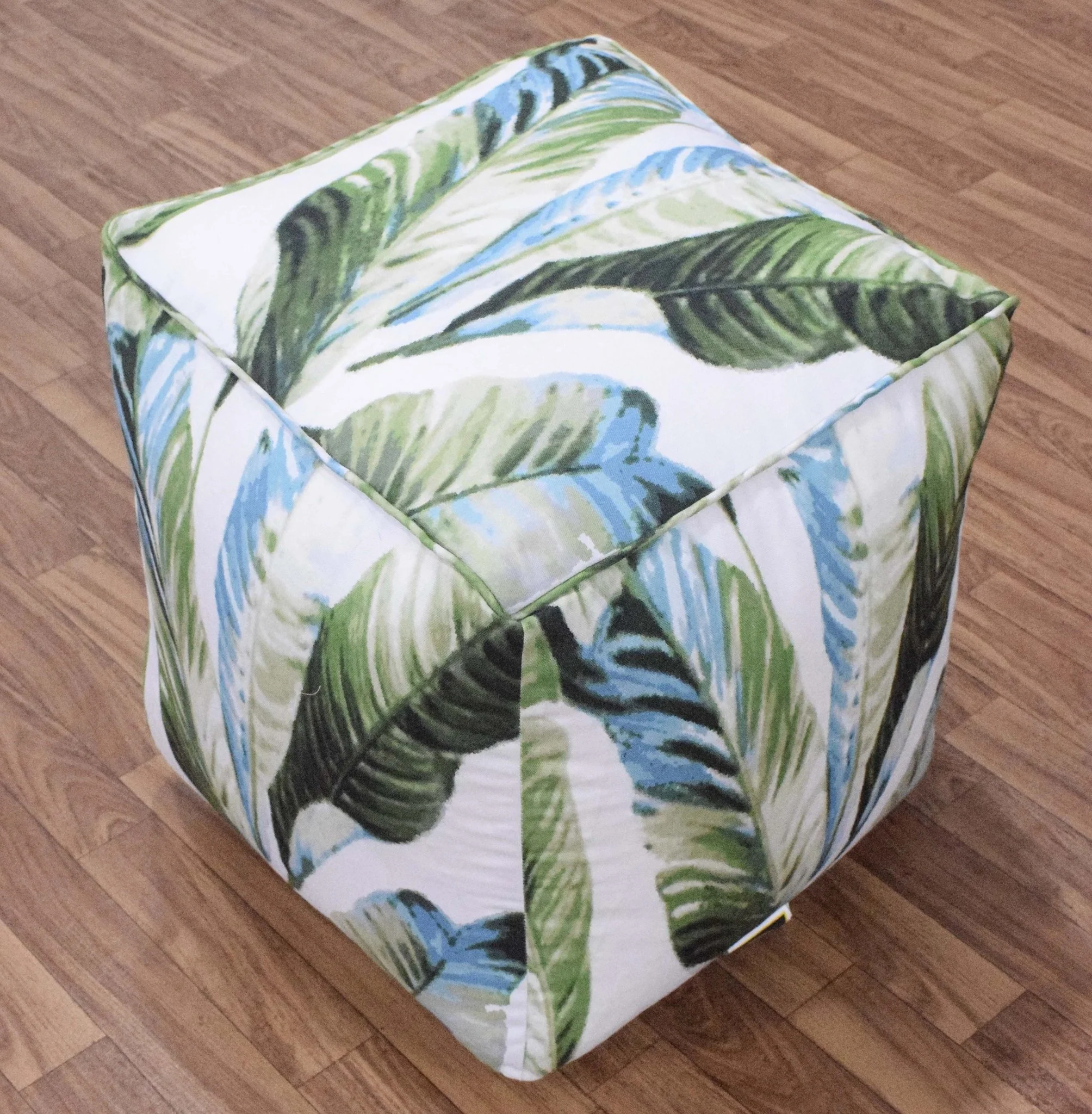 Handmade Tropical Design Outdoor and Indoor Ottoman Pouf - Footstool, Comfortable Chair or Footrest - Image 4