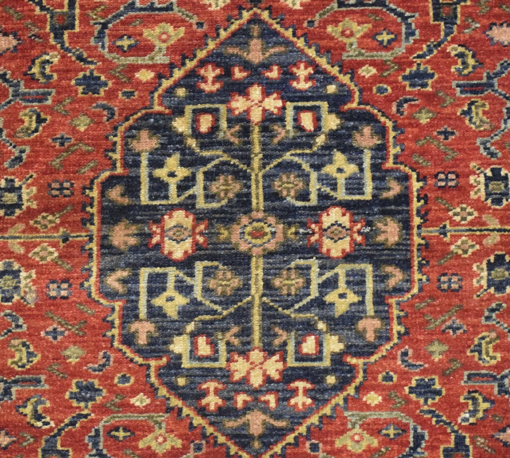Handmade Rust and Blue Heriz Serapi Runner made with fine wool | SRP02 - Image 5