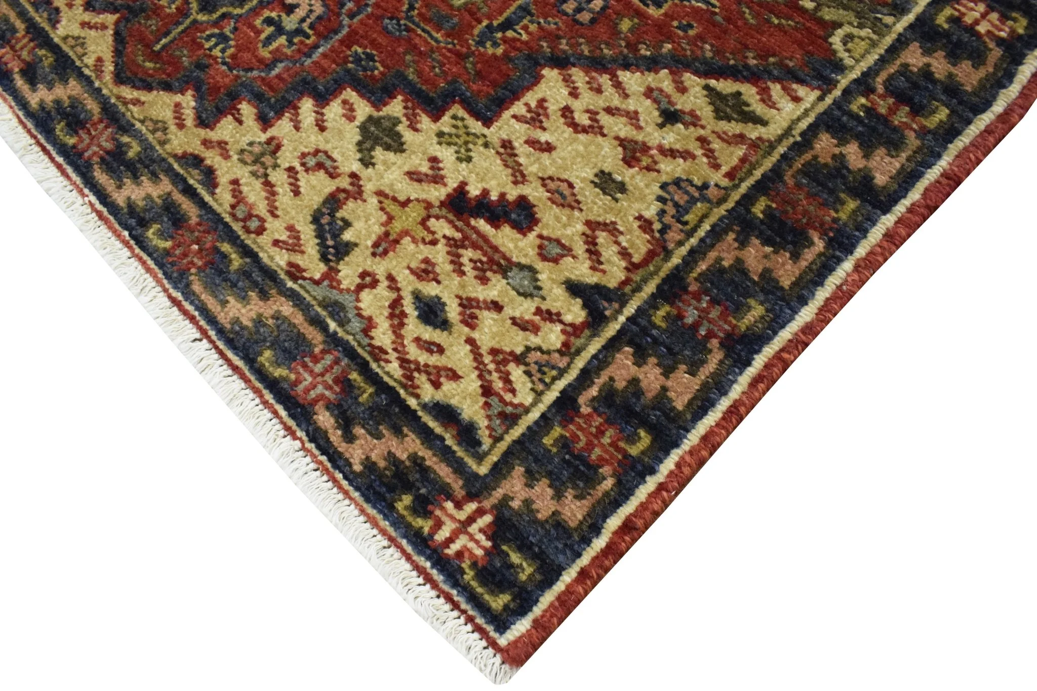 Handmade Rust and Blue Heriz Serapi Runner made with fine wool | SRP02 - Image 9