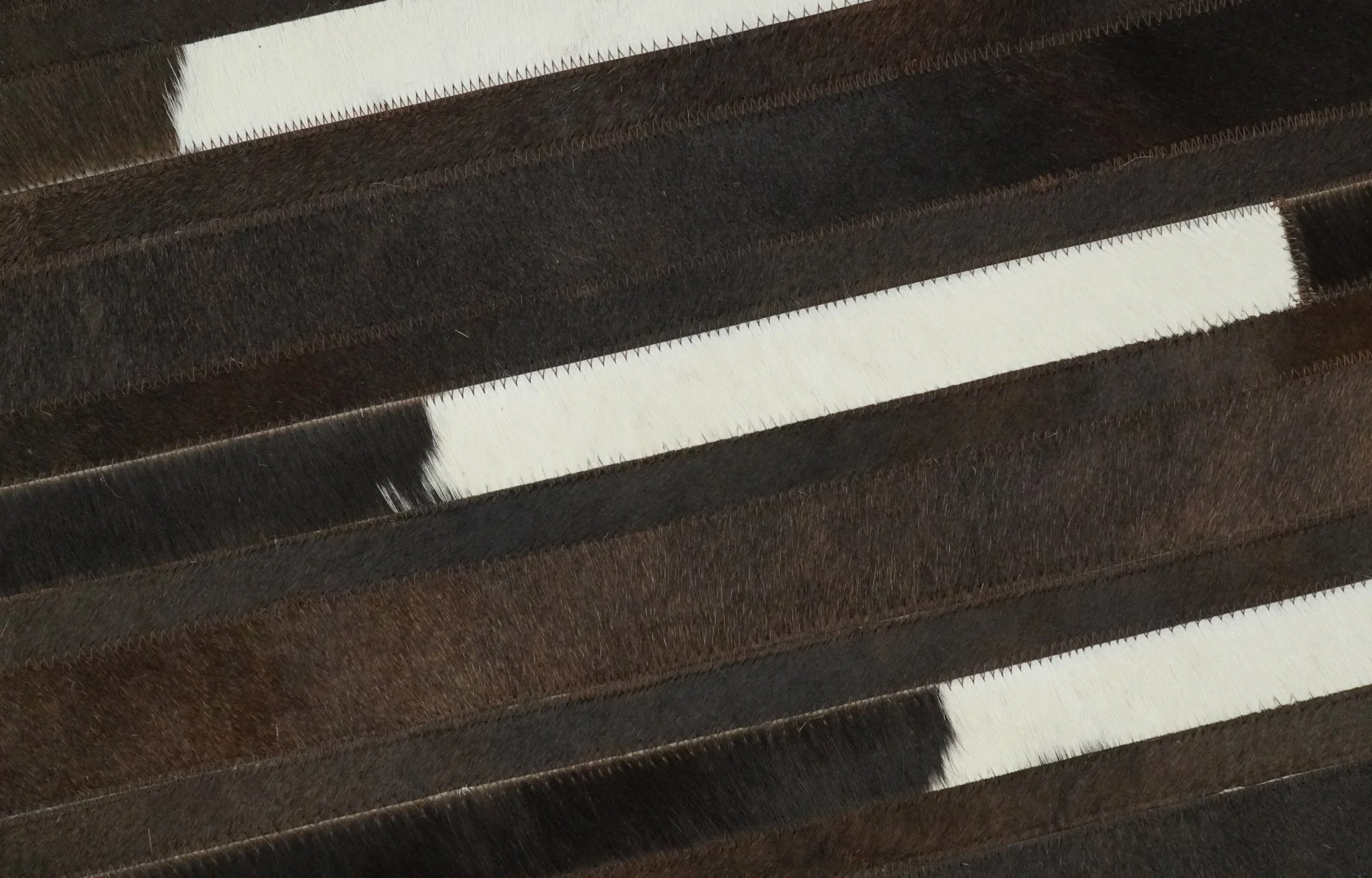 Flatweave Hairon Genuine Leather 5x8, 8x10 and 9x12 Brown Tan and Ivory Area Rug | LR16 - Image 10