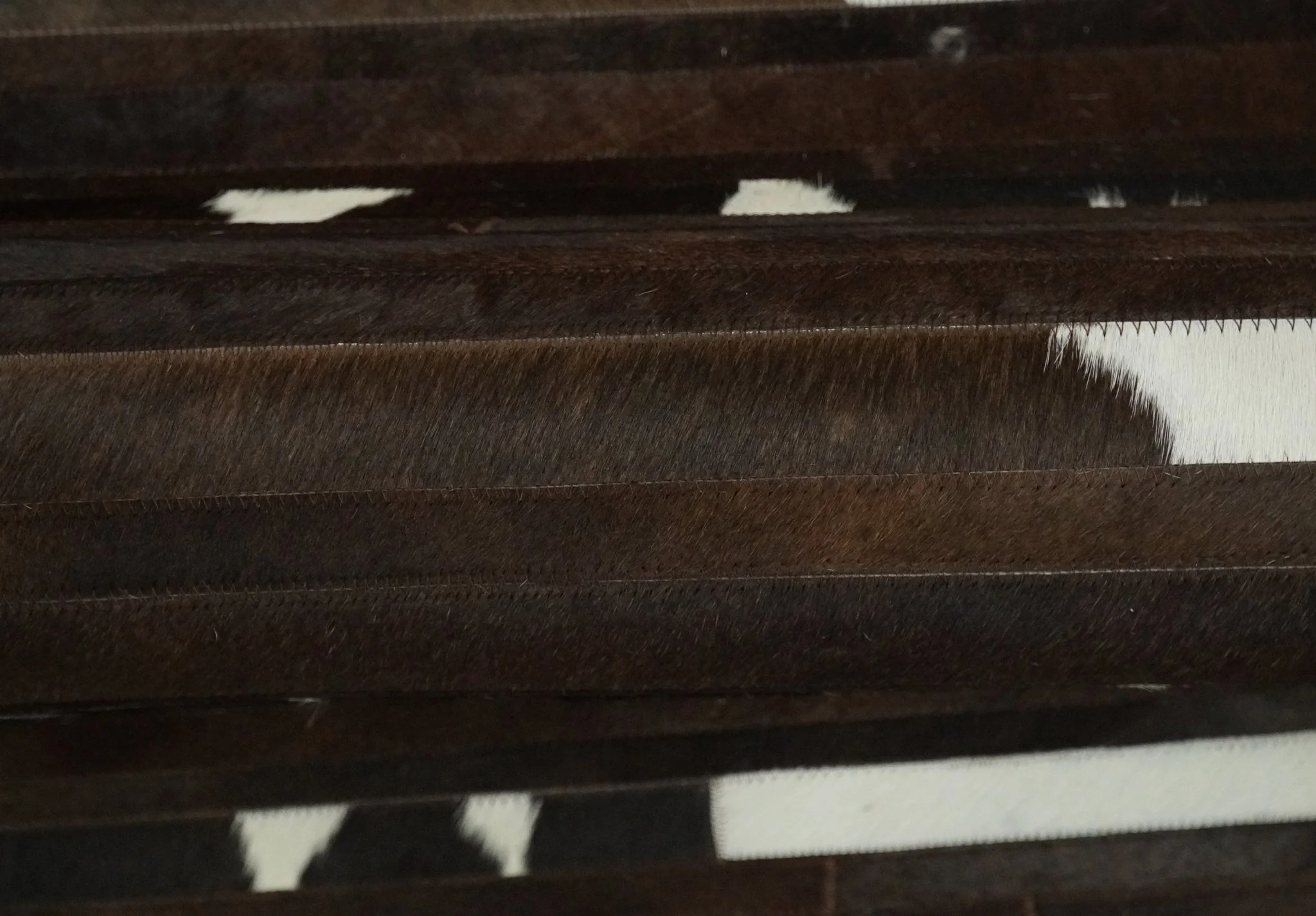 Flatweave Hairon Genuine Leather 5x8, 8x10 and 9x12 Brown Tan and Ivory Area Rug | LR16 - Image 7