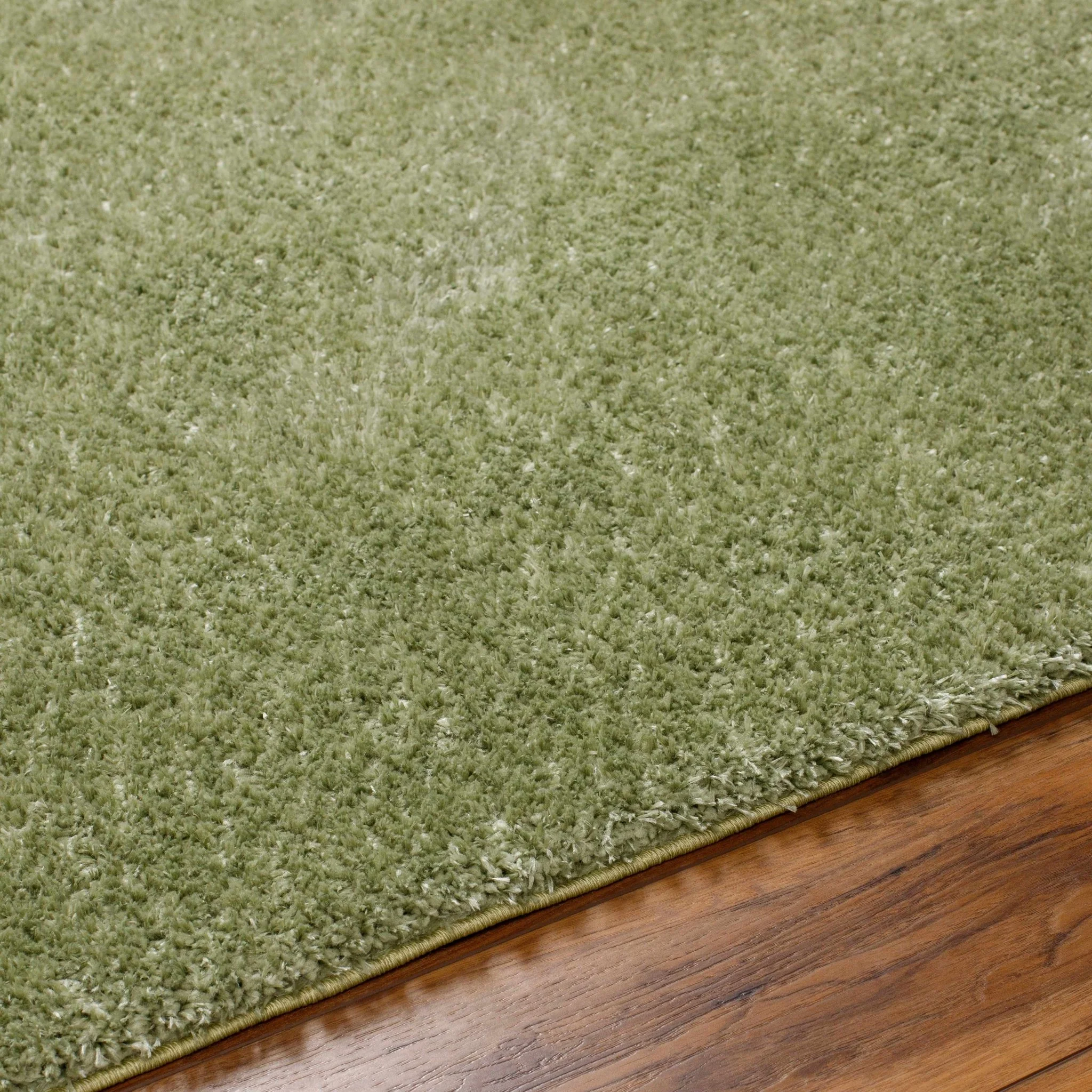 Modern Solid plush High pile Light olive green area rug - Image 18