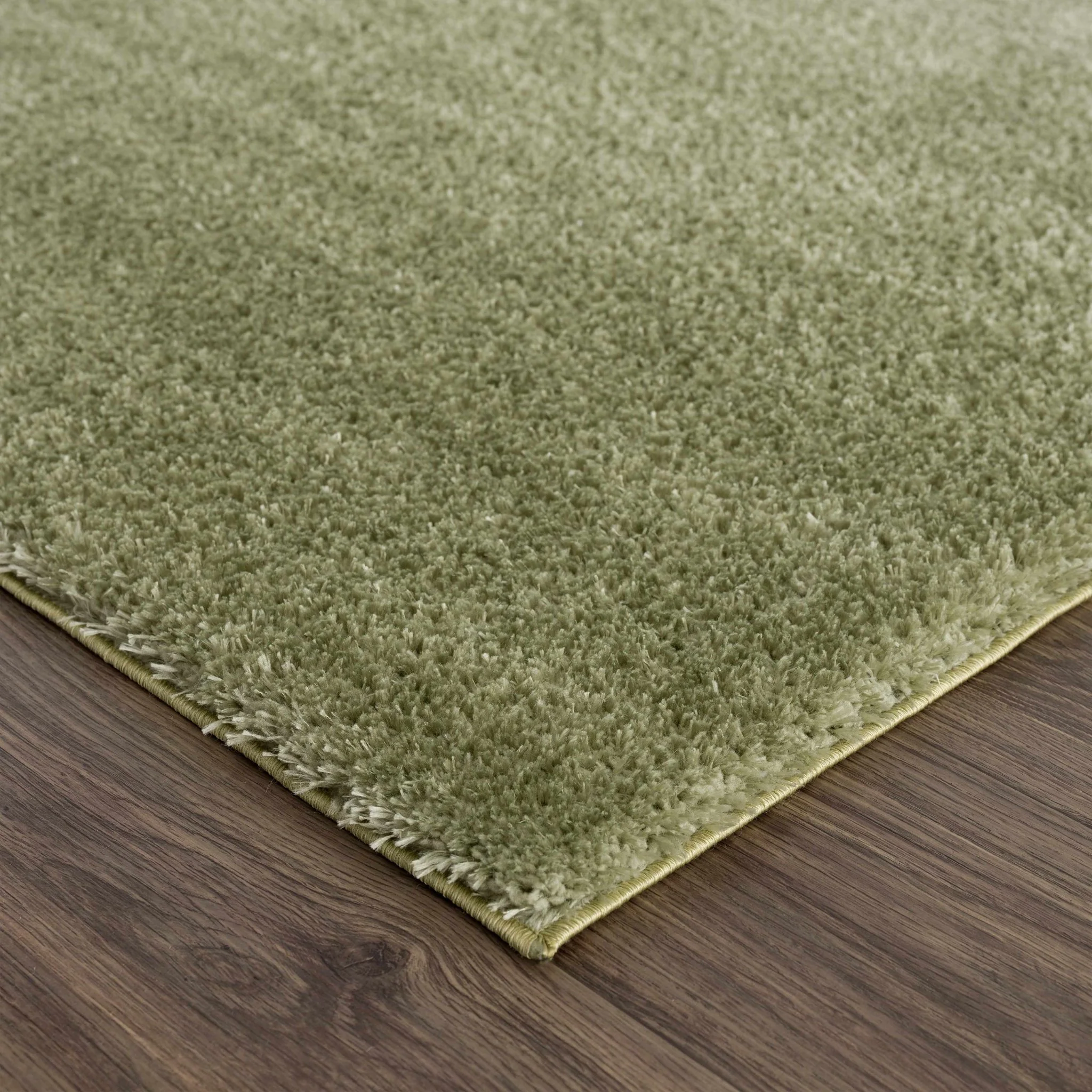 Modern Solid plush High pile Light olive green area rug - Image 3