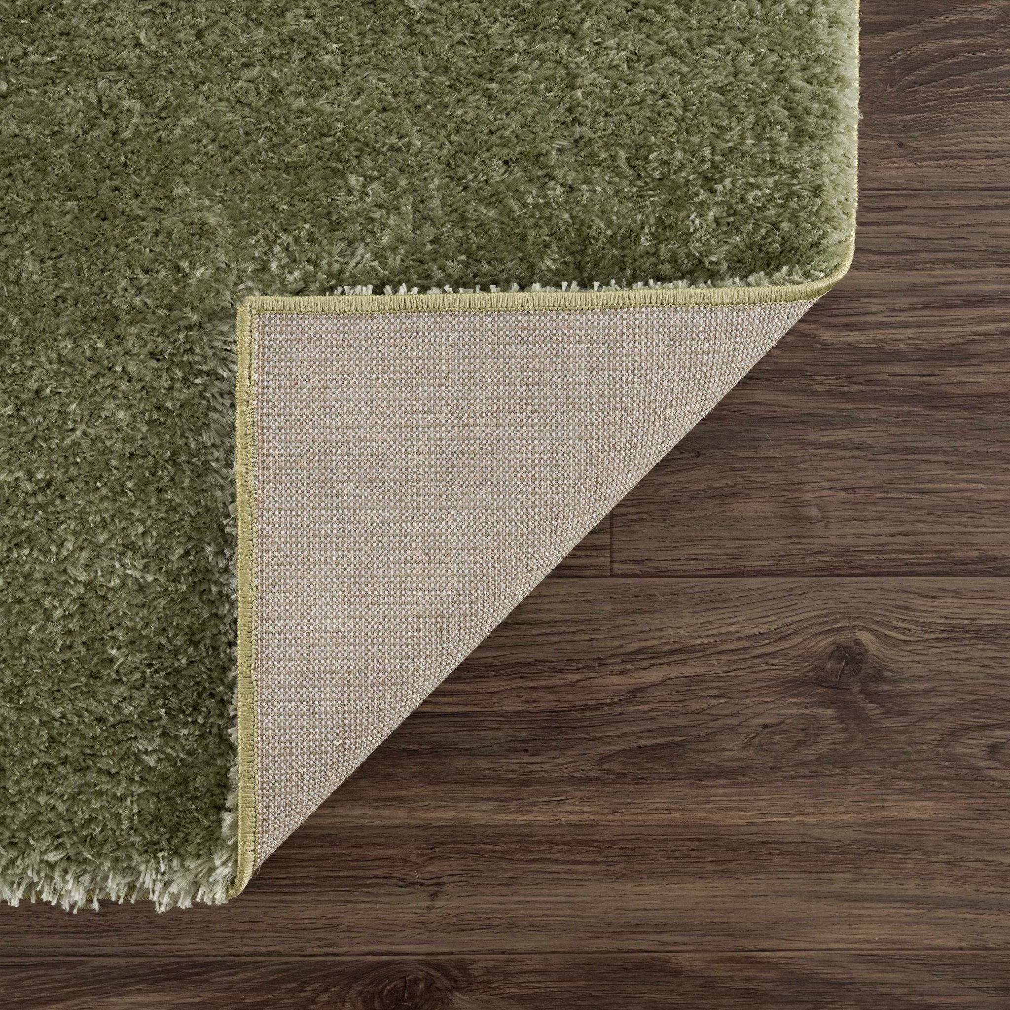 Modern Solid plush High pile Light olive green area rug - Image 4