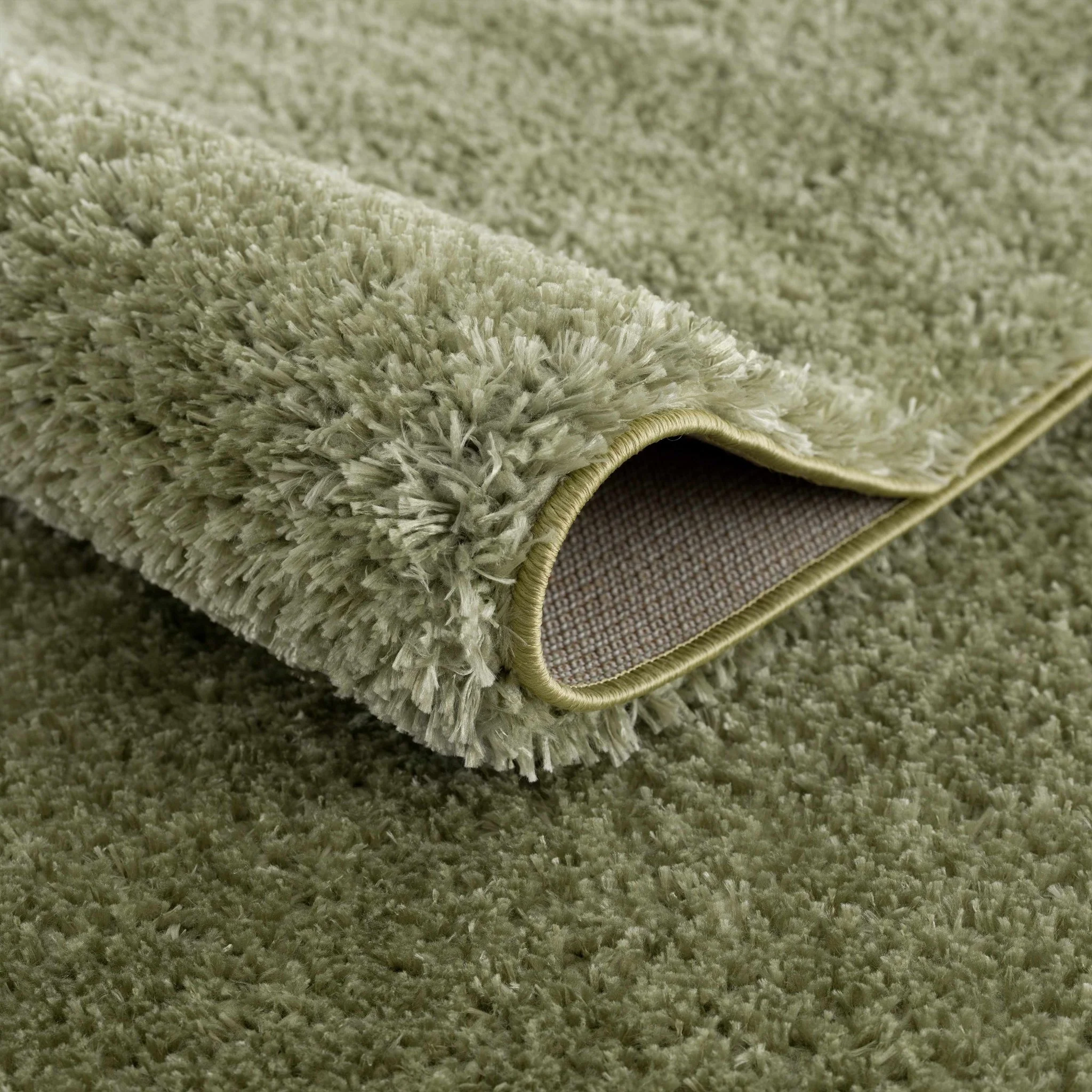 Modern Solid plush High pile Light olive green area rug - Image 5