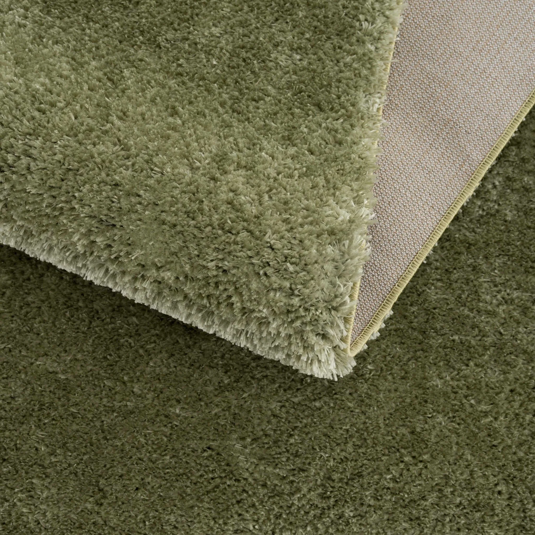 Modern Solid plush High pile Light olive green area rug - Image 7