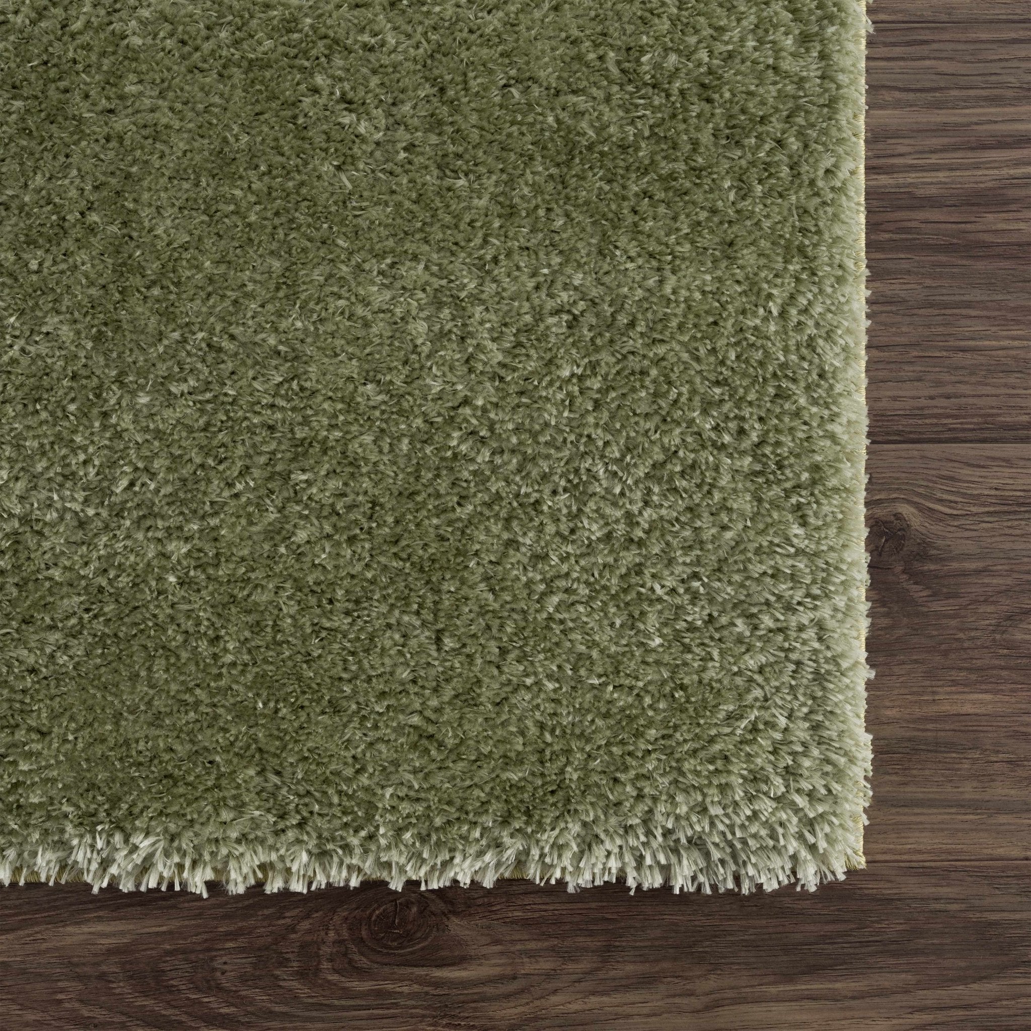 Modern Solid plush High pile Light olive green area rug - Image 8