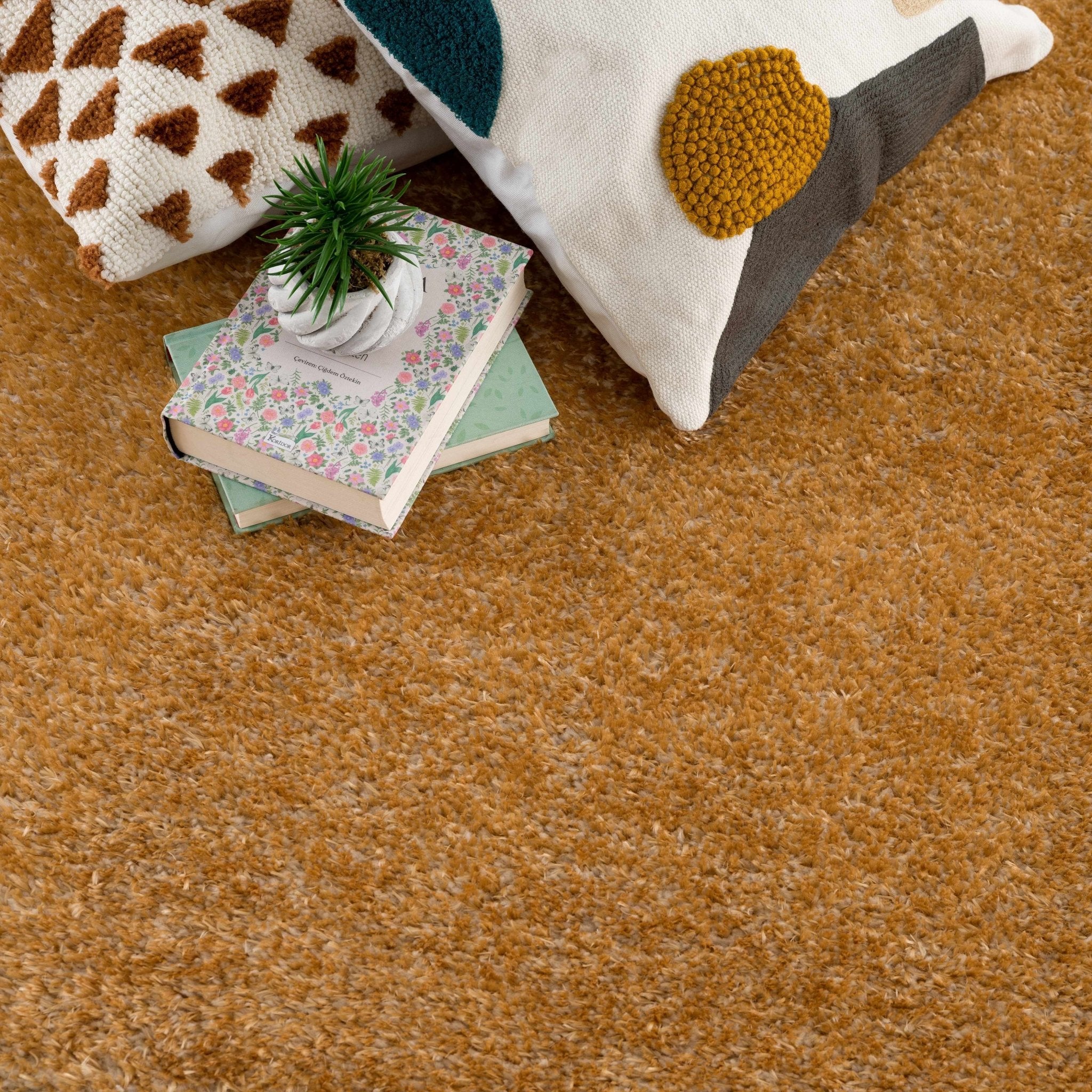 Modern Contemporary Solid Plush Gold Area rug - Image 11