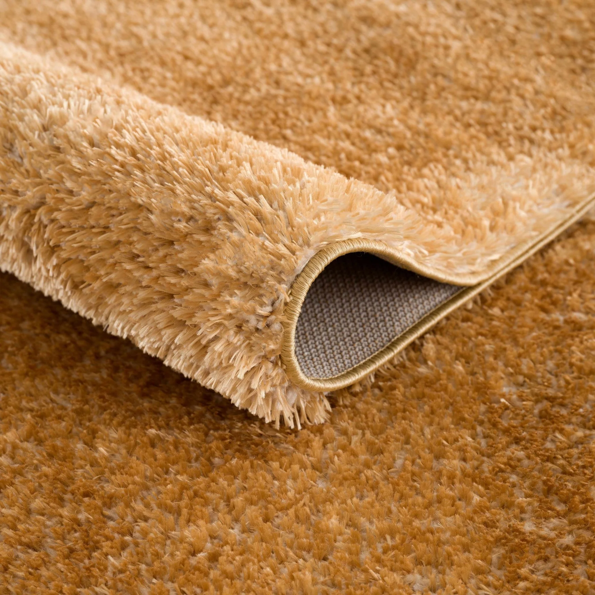 Modern Contemporary Solid Plush Gold Area rug - Image 3