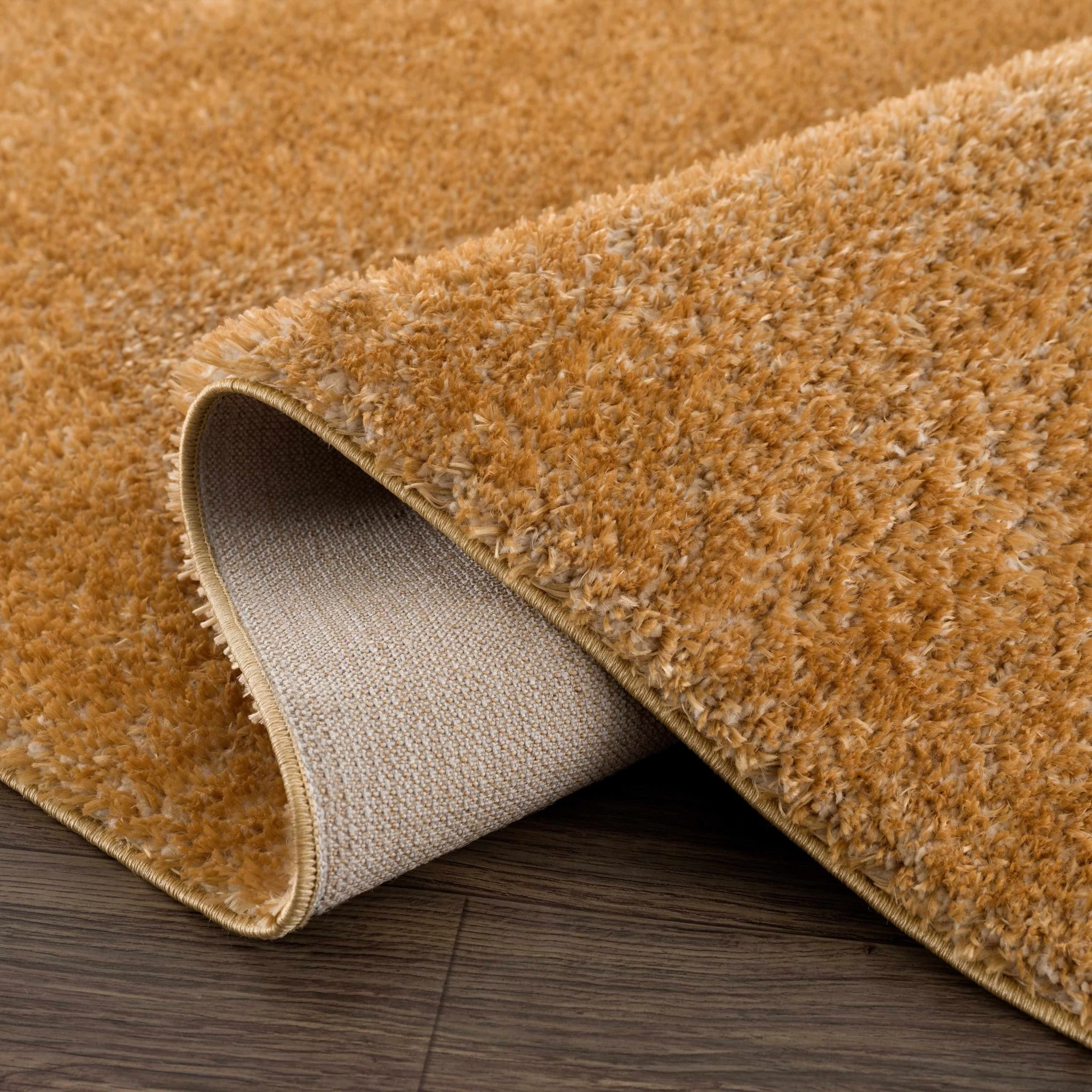 Modern Contemporary Solid Plush Gold Area rug - Image 7