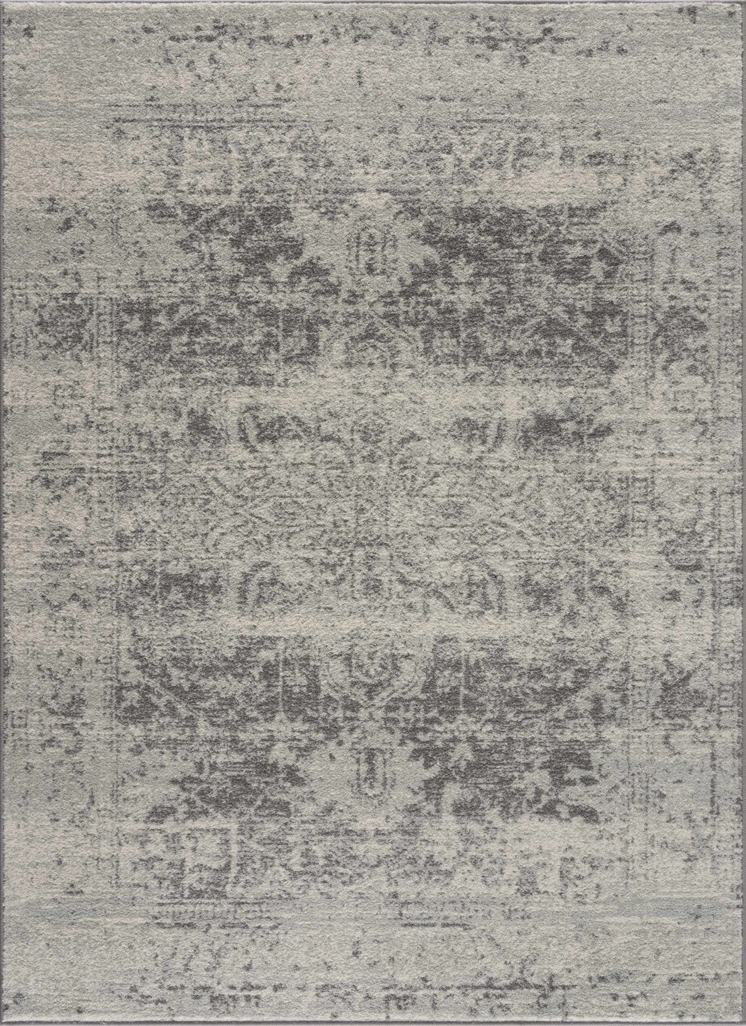 Traditional Heriz Design Gray and Beige Medallion Area Rug - Image 15