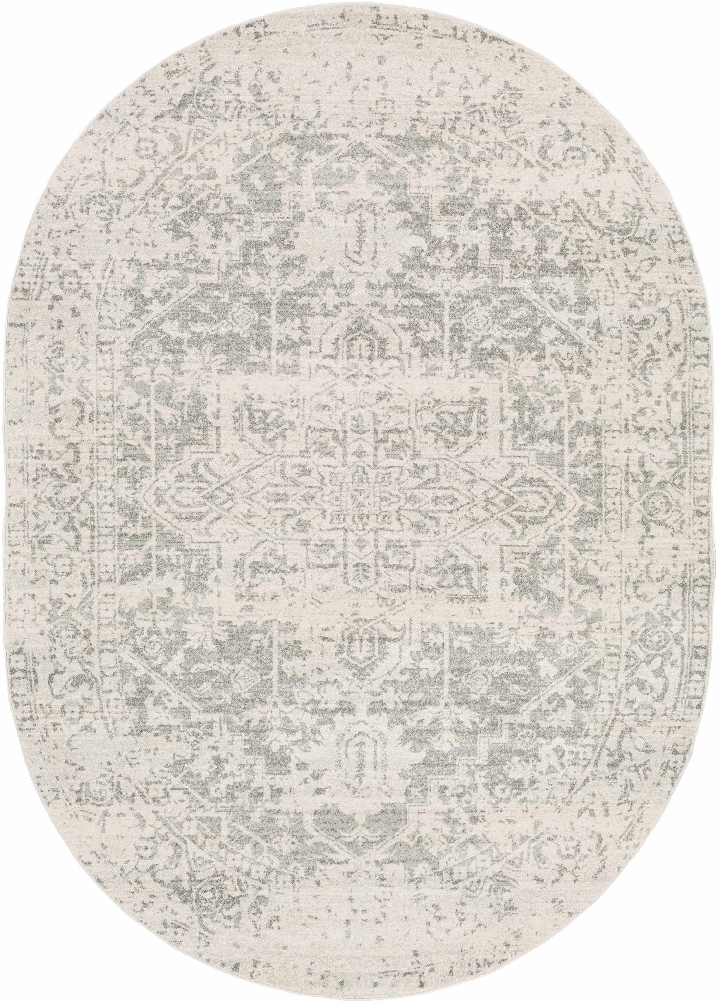 Traditional Heriz Design Gray and Beige Medallion Area Rug - Image 22