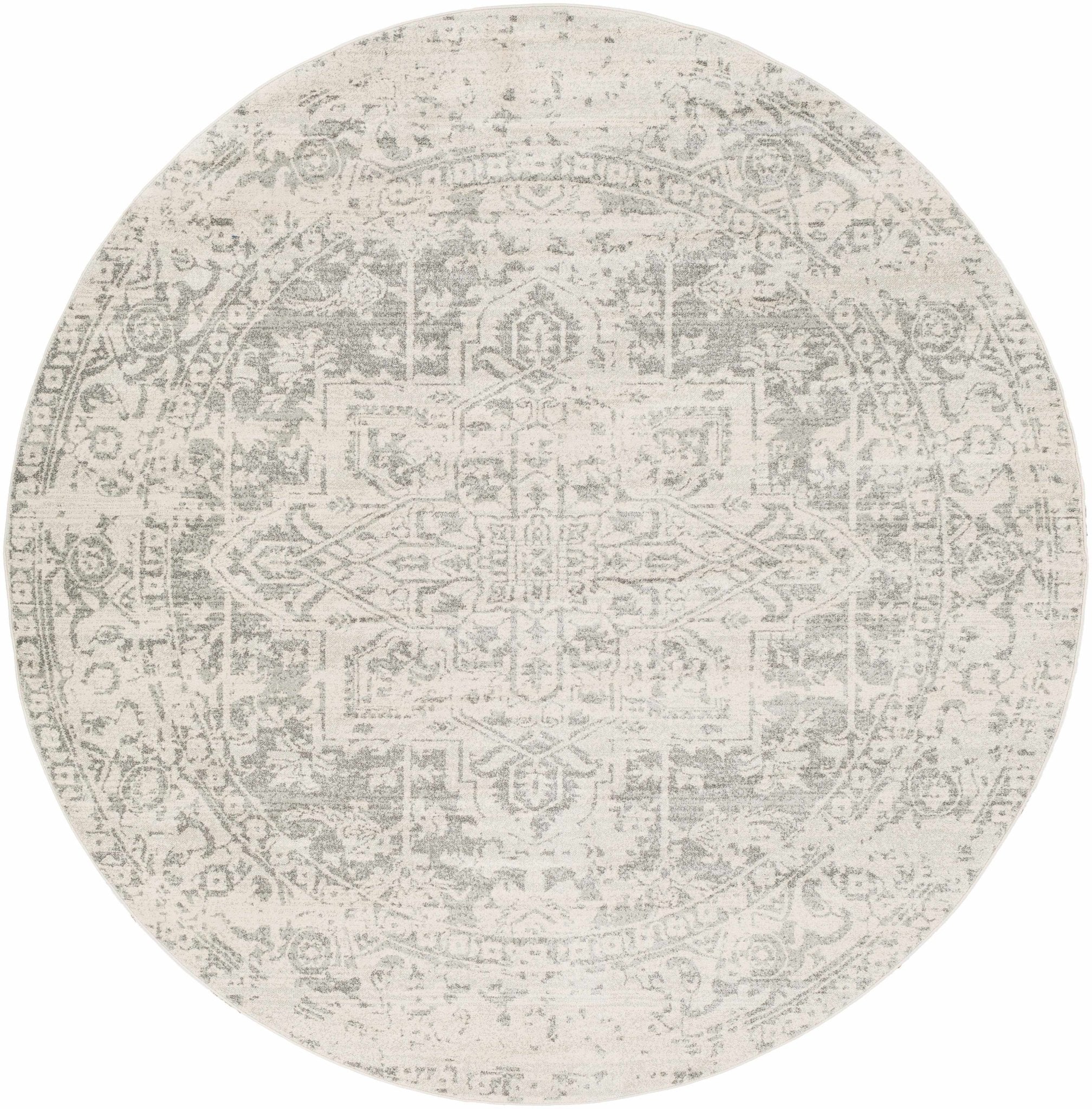 Traditional Heriz Design Gray and Beige Medallion Area Rug - Image 28
