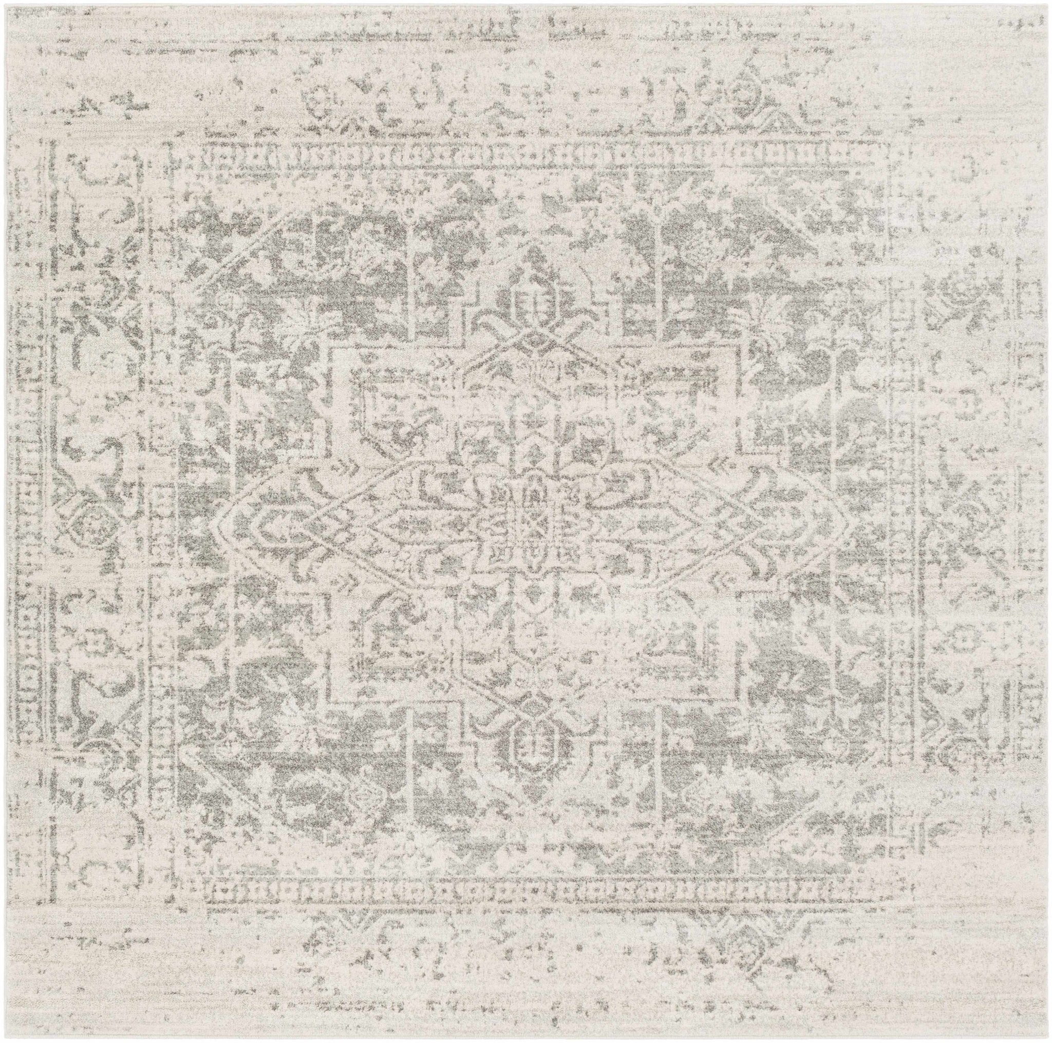 Traditional Heriz Design Gray and Beige Medallion Area Rug - Image 29