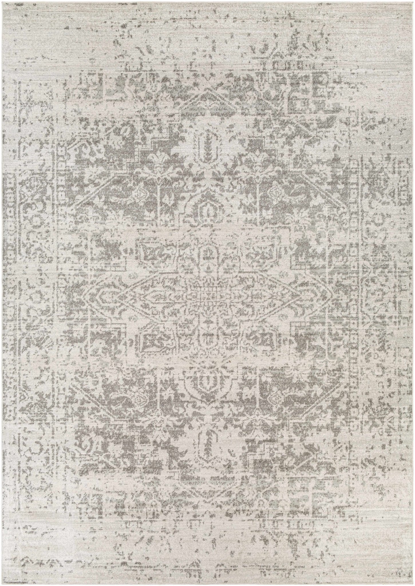 Traditional Heriz Design Gray and Beige Medallion Area Rug - Image 30