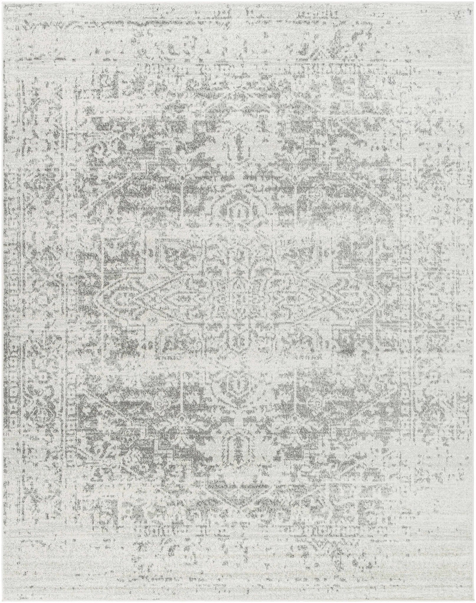 Traditional Heriz Design Gray and Beige Medallion Area Rug - Image 31