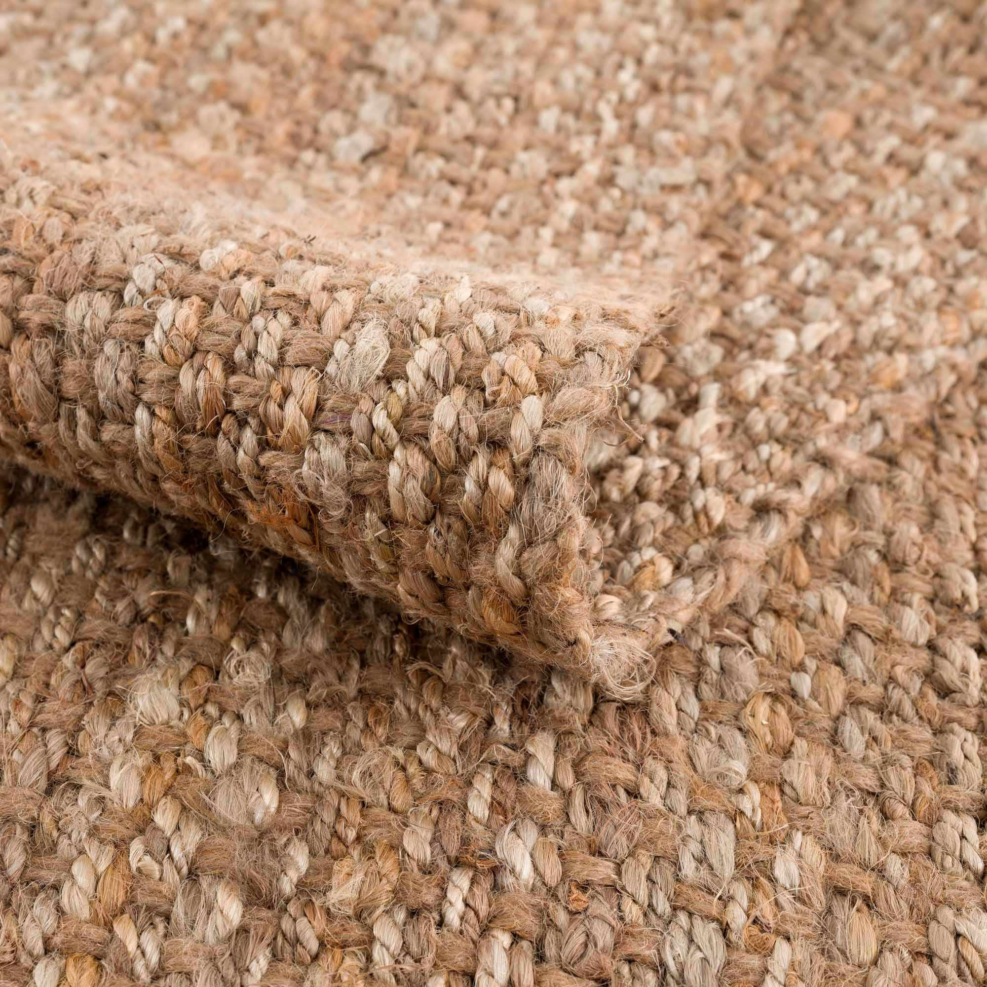 Handwoven tan ﻿Contemporary Solid Natural fiber jute area rug - Image 10