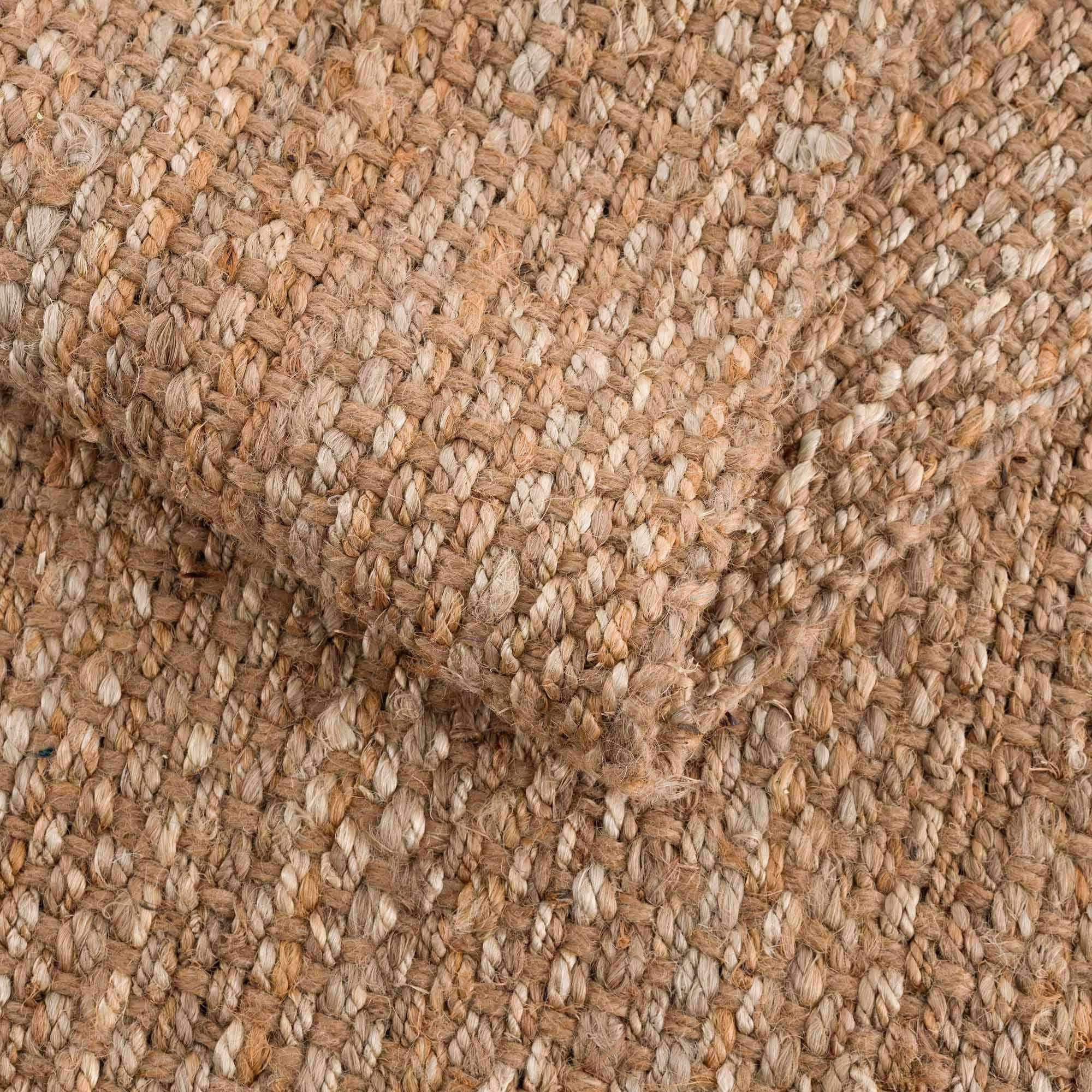 Handwoven tan ﻿Contemporary Solid Natural fiber jute area rug - Image 11