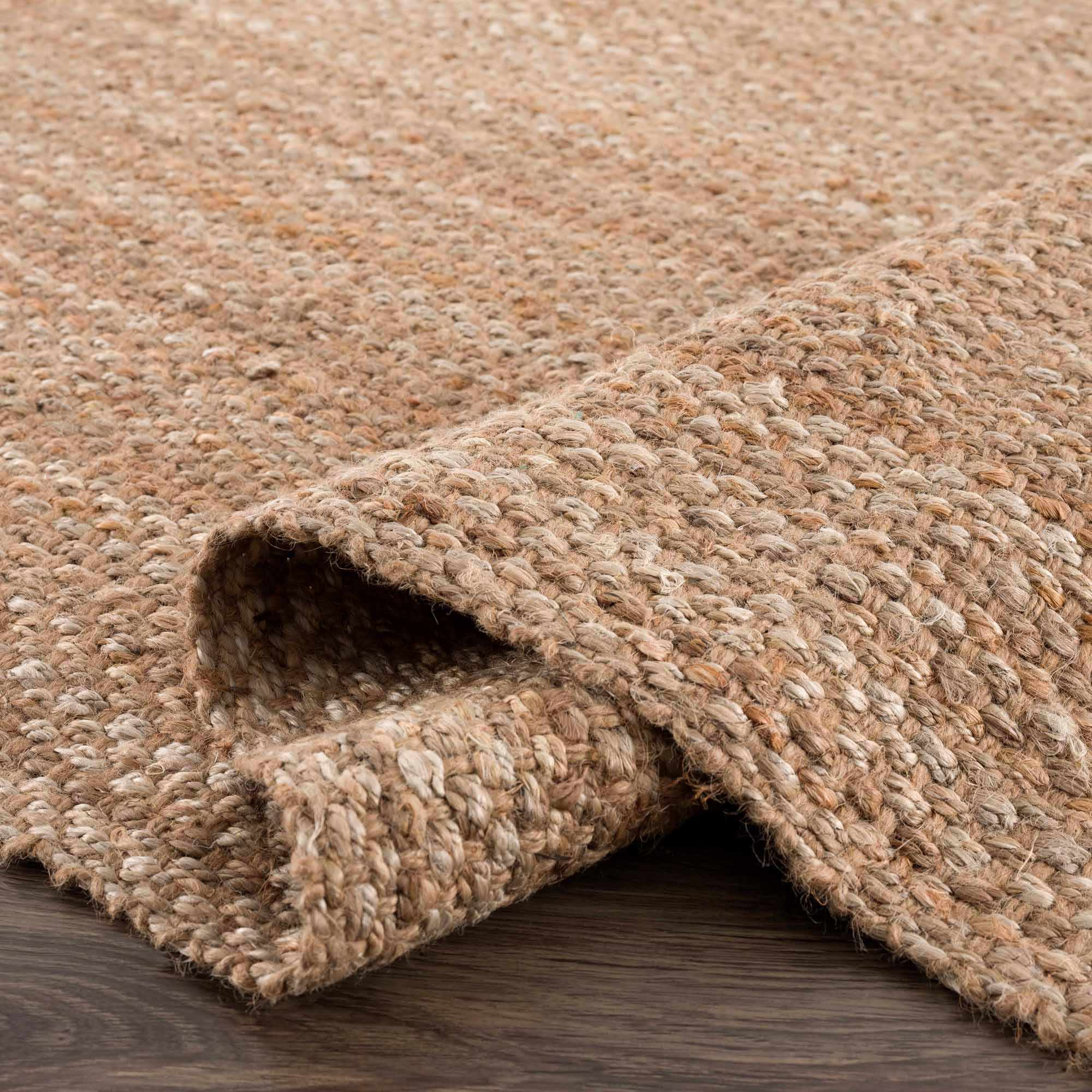 Handwoven tan ﻿Contemporary Solid Natural fiber jute area rug - Image 12