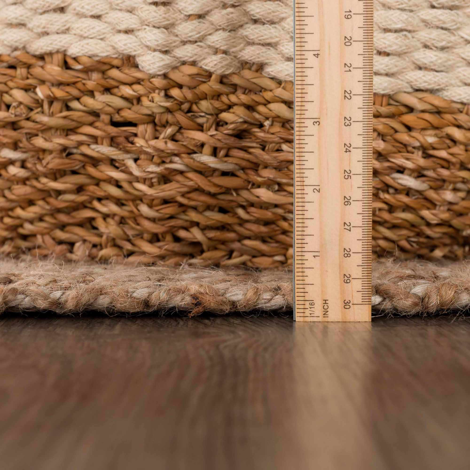 Handwoven tan ﻿Contemporary Solid Natural fiber jute area rug - Image 15