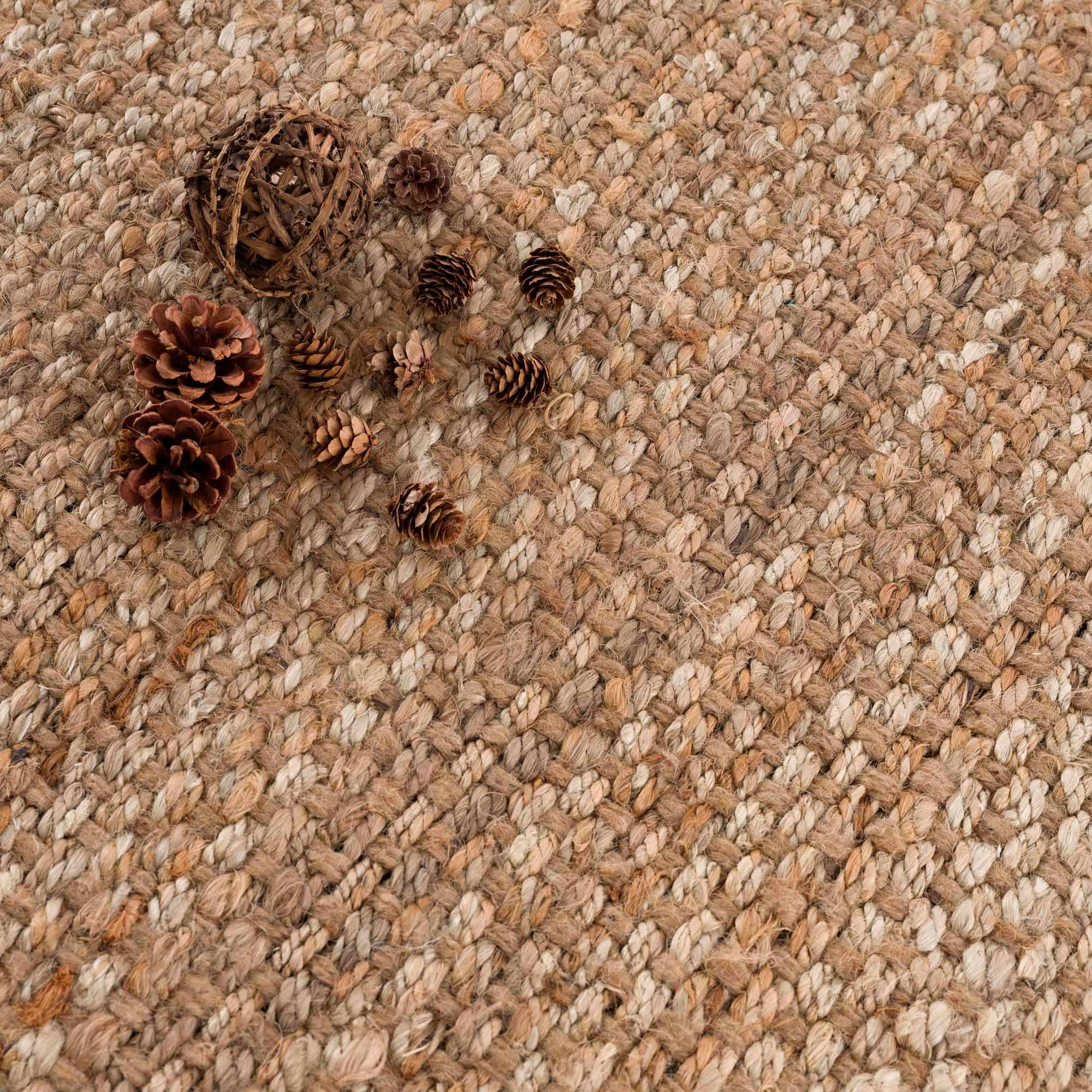 Handwoven tan ﻿Contemporary Solid Natural fiber jute area rug - Image 17