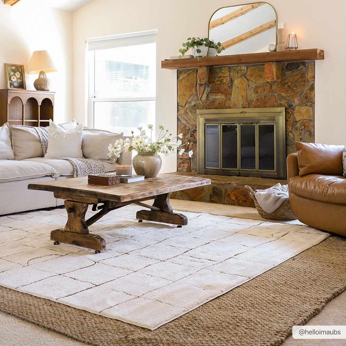 Handwoven tan ﻿Contemporary Solid Natural fiber jute area rug - Image 6