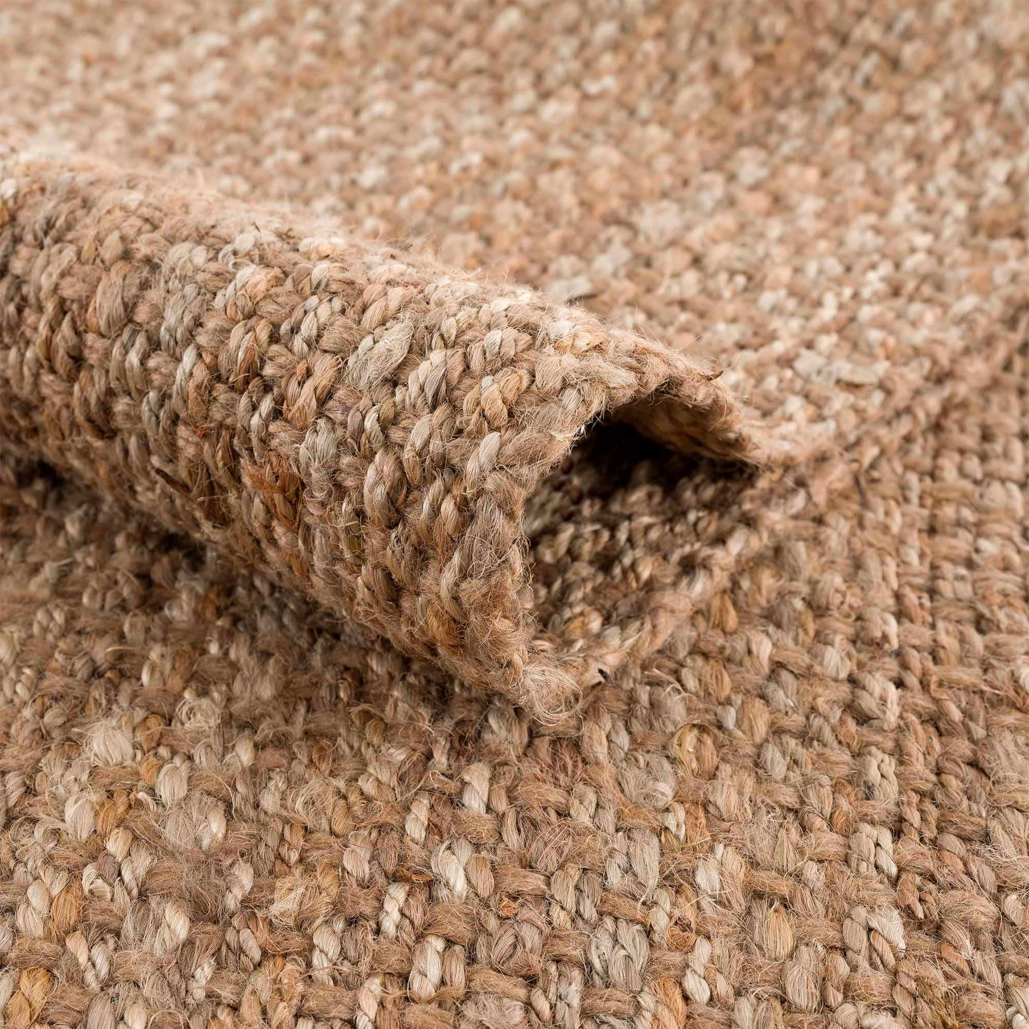 Handwoven tan ﻿Contemporary Solid Natural fiber jute area rug - Image 9