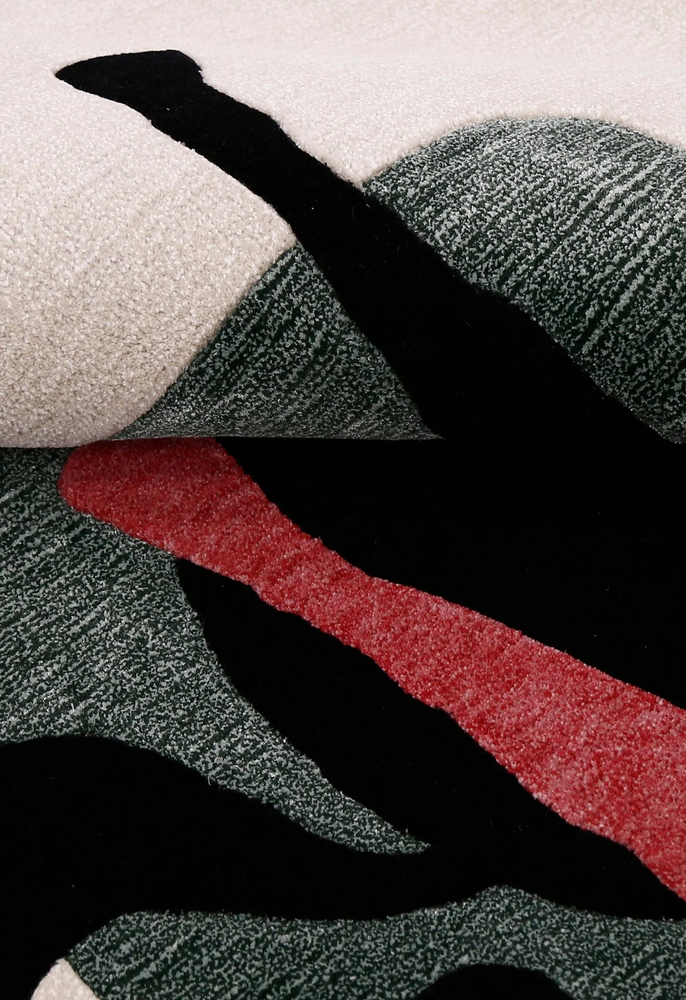 Horse Rider Pattern Beige And Black Hand Tufted 5x8 Wool Rug - Image 7