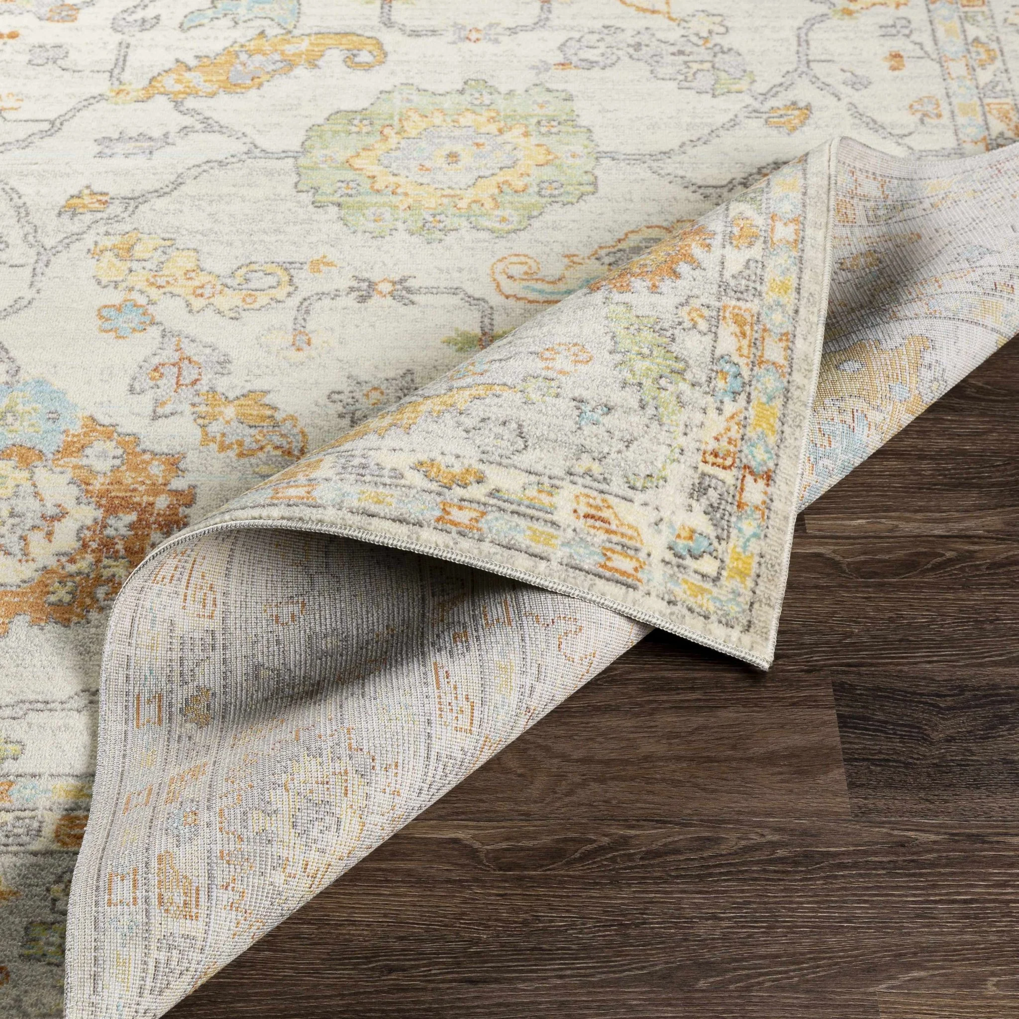 Traditional Floral Oushak Design Ivory, Beige area rug - Image 5