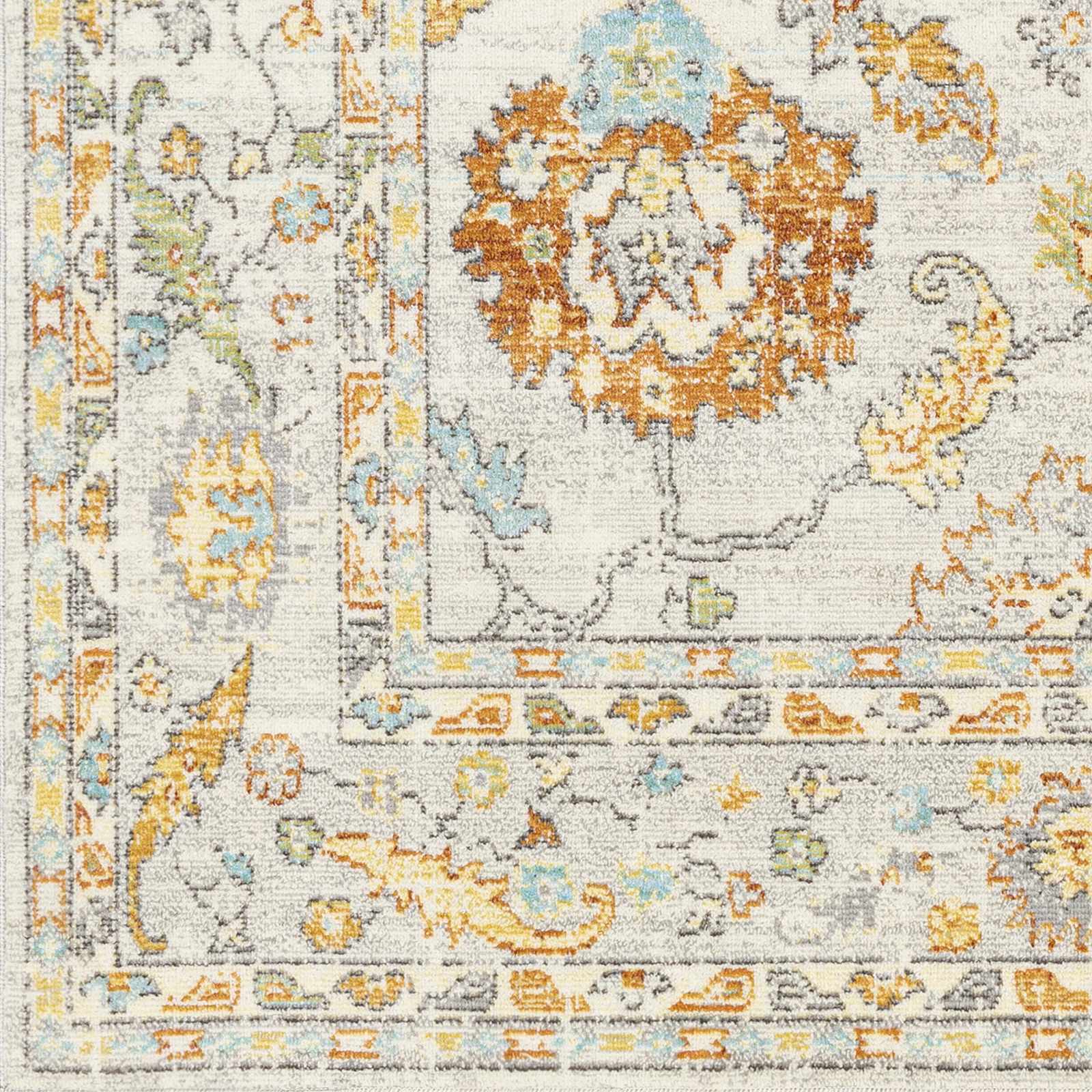 Traditional Floral Oushak Design Ivory, Beige area rug - Image 7