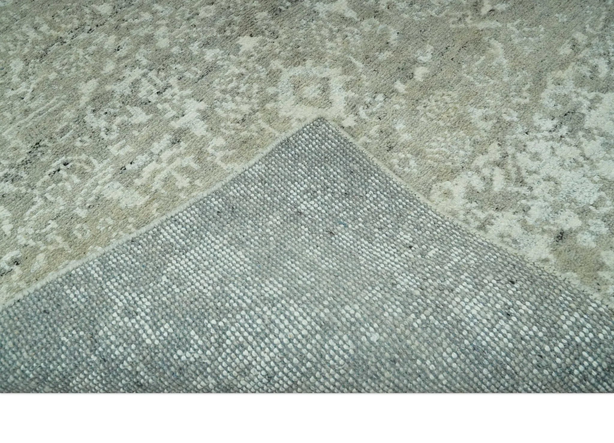 Antique style Ivory and Beige Hand Knotted Traditional Design 5x8 wool Area Rug - Image 7