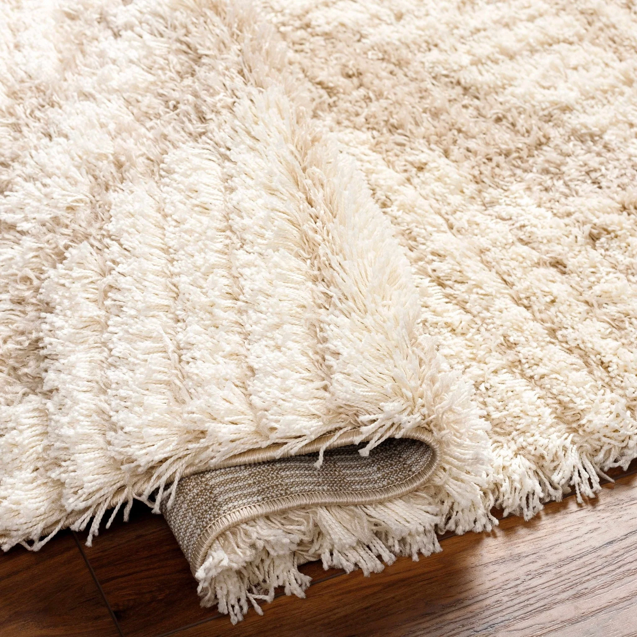 Modern Geometrical Ivory and Beige Plush Pile Moroccan Style Area Rug - Image 6
