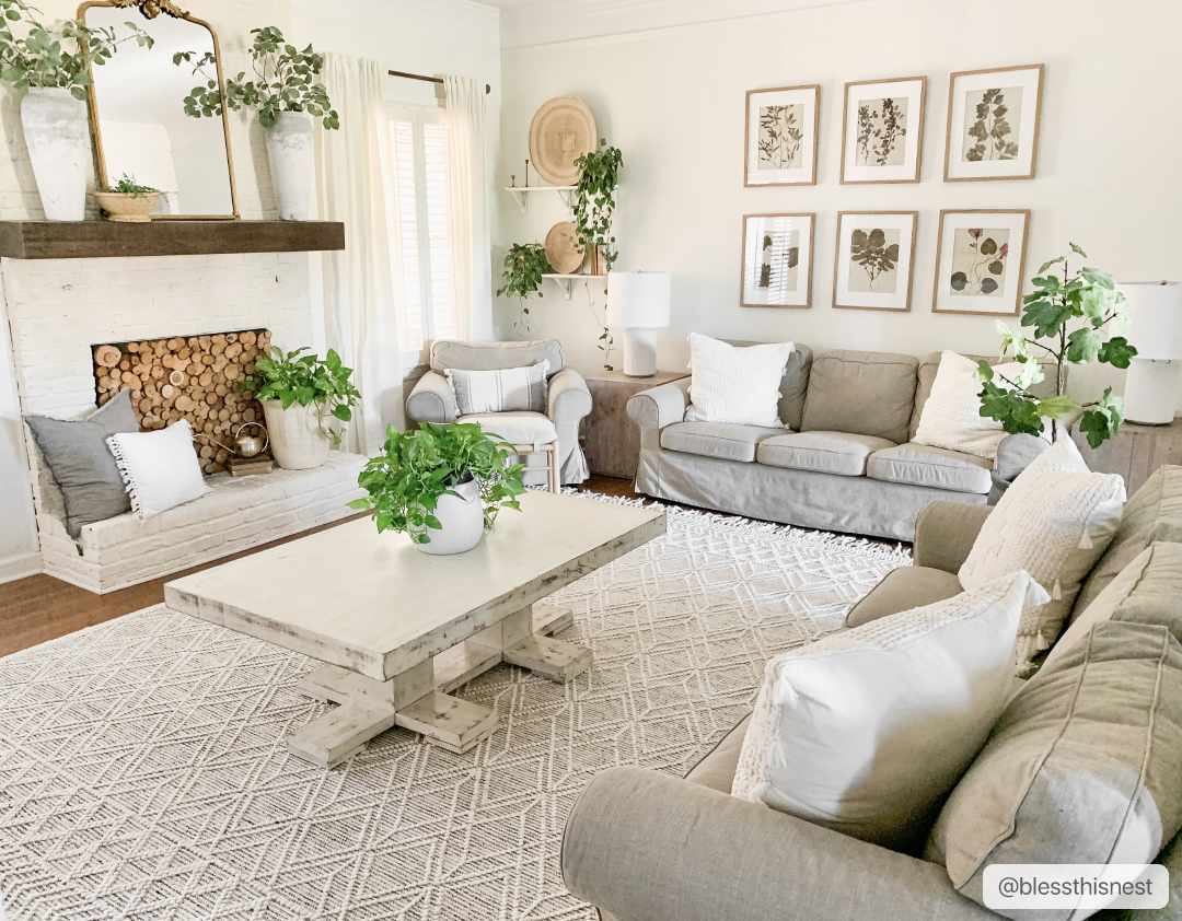 Transitional Hand Woven Ivory and Beige Tasseled Texture Wool Cotton Blended Rug - Image 6