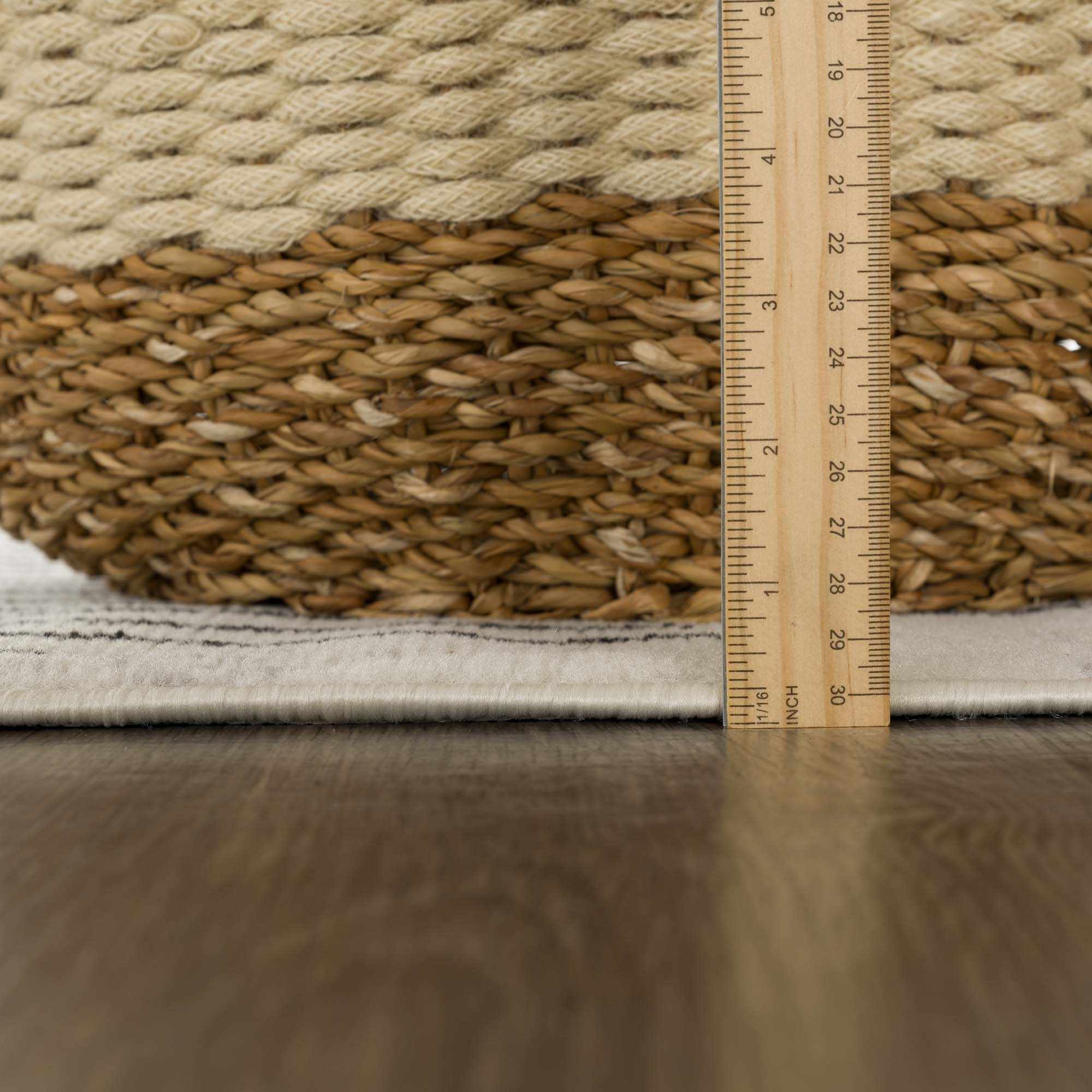 Ivory and Black Modern Geometrical Stripes Design Contemporary Multi Size Area Rug - Image 12