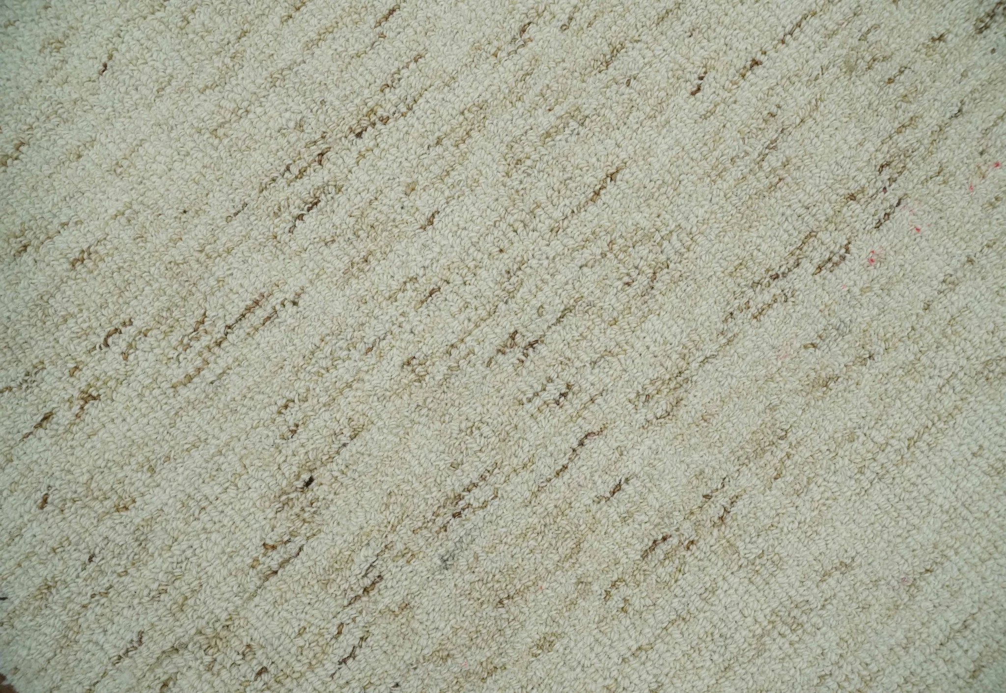 Ivory and Brown Abstract Hand Tufted Multi Size Natural Wool Area Rug - Image 2