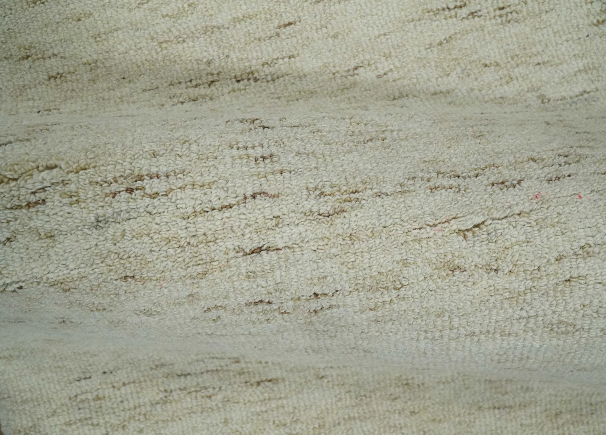 Ivory and Brown Abstract Hand Tufted Multi Size Natural Wool Area Rug - Image 6