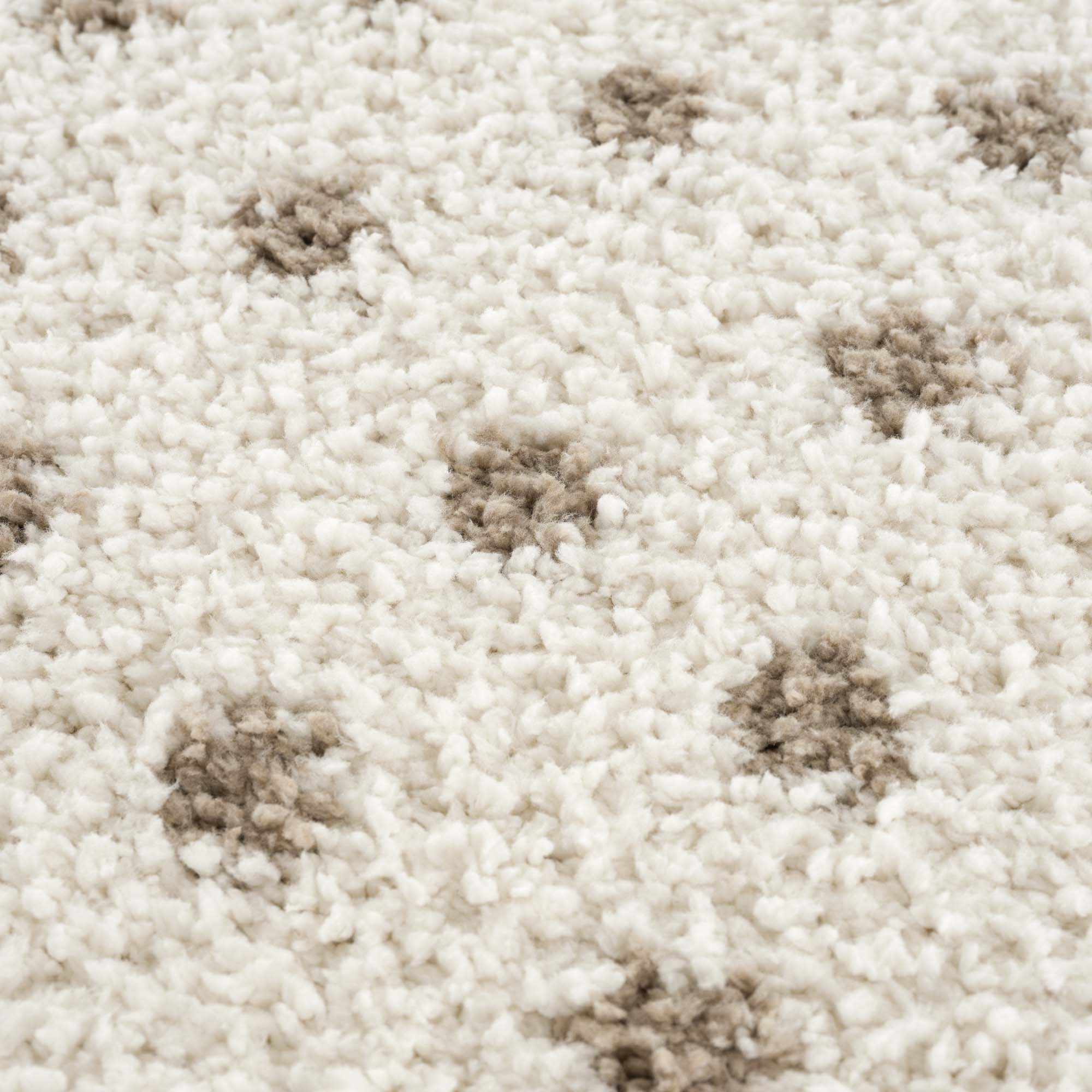 Modern Contemporary Dotted Ivory and Brown Plush Pile Moroccan style Area Rug - Image 11