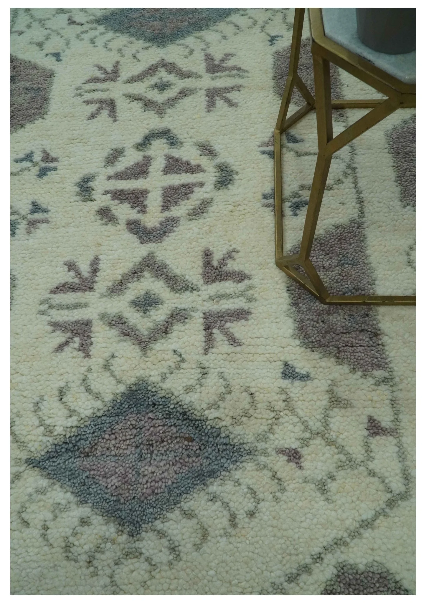 Ivory and Brown Traditional Hand Knotted Multi Size wool Area Rug - Image 3