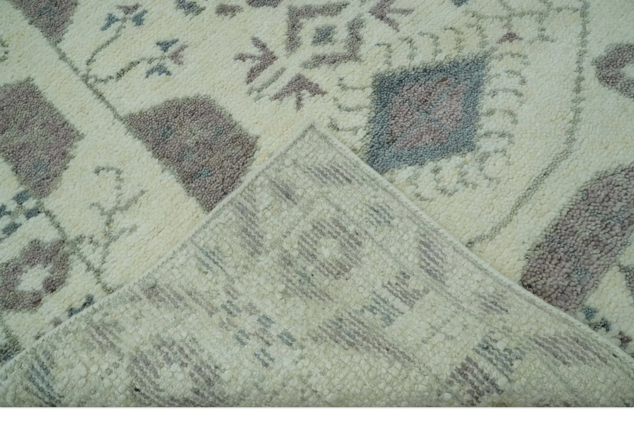 Ivory and Brown Traditional Hand Knotted Multi Size wool Area Rug - Image 8