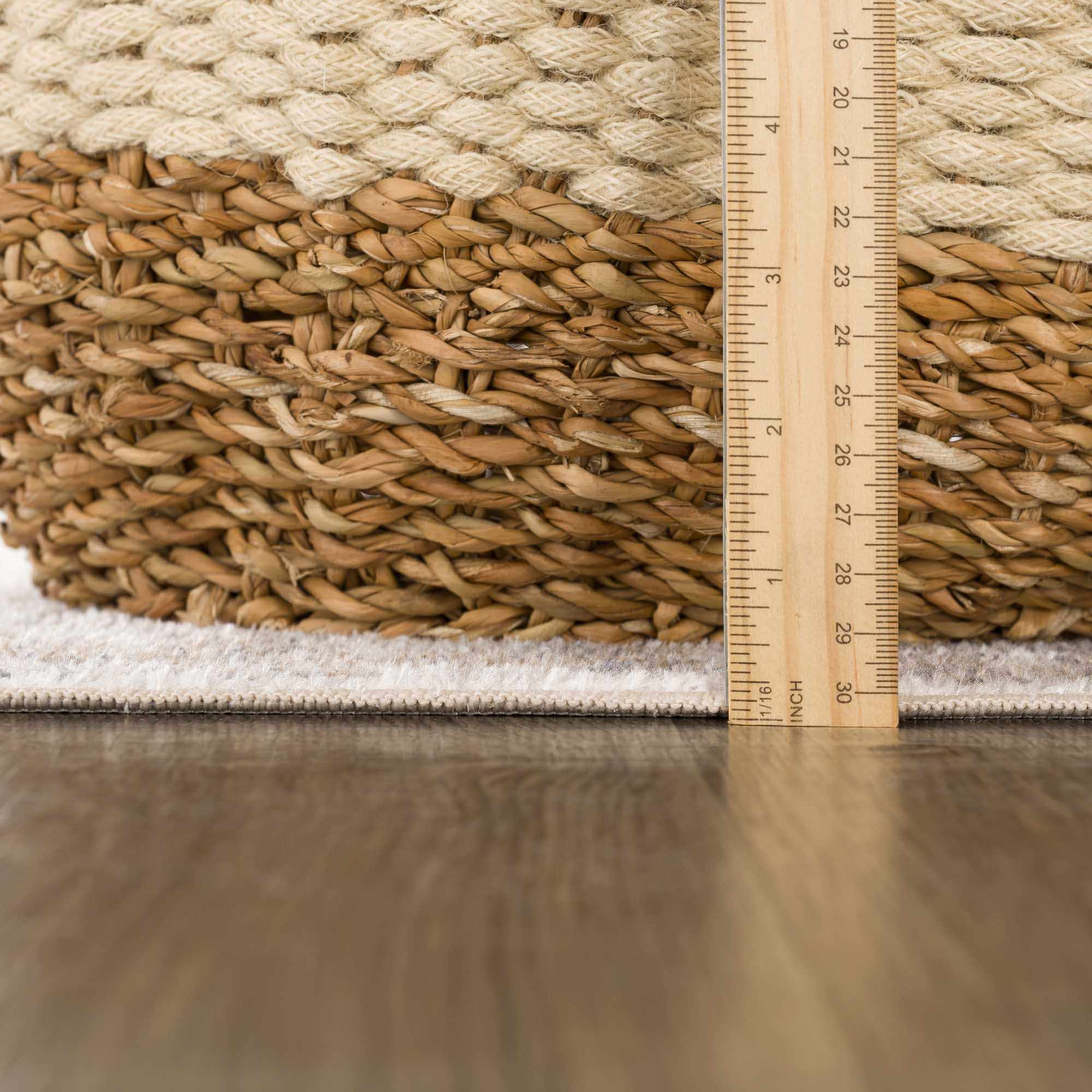 Transitional Ivory and Brown Machine Washable Rug - Image 11