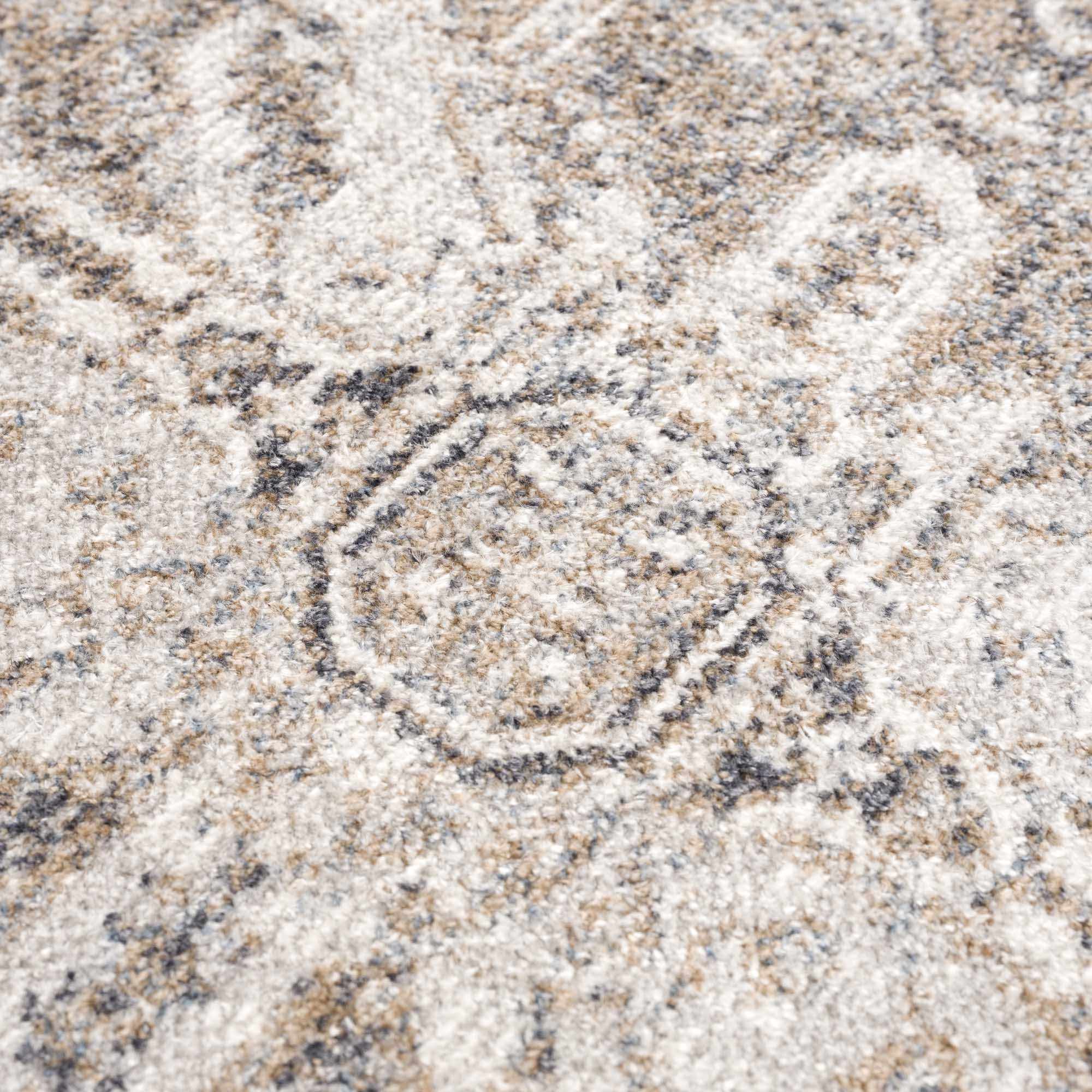 Transitional Ivory and Brown Machine Washable Rug - Image 13
