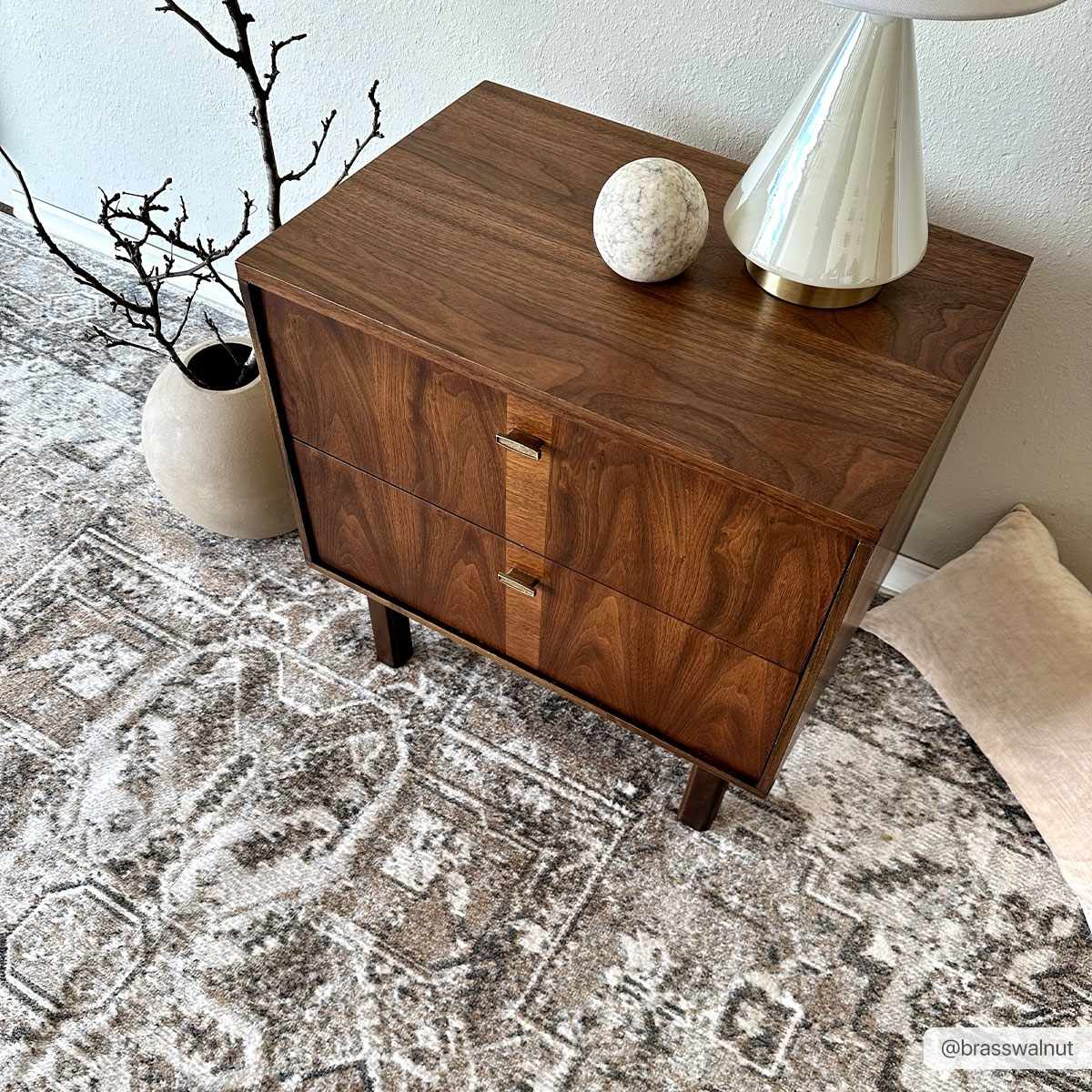 Transitional Ivory and Brown Machine Washable Rug - Image 3