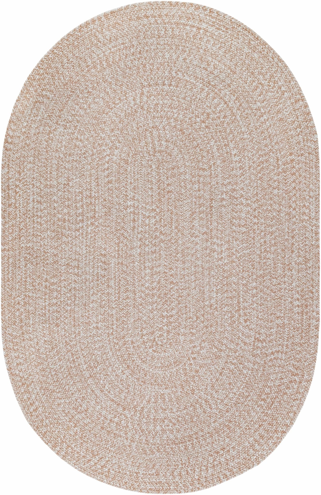 Ivory and Camel Chevron Design Jute Braided Outdoor safe area Rug - Image 10